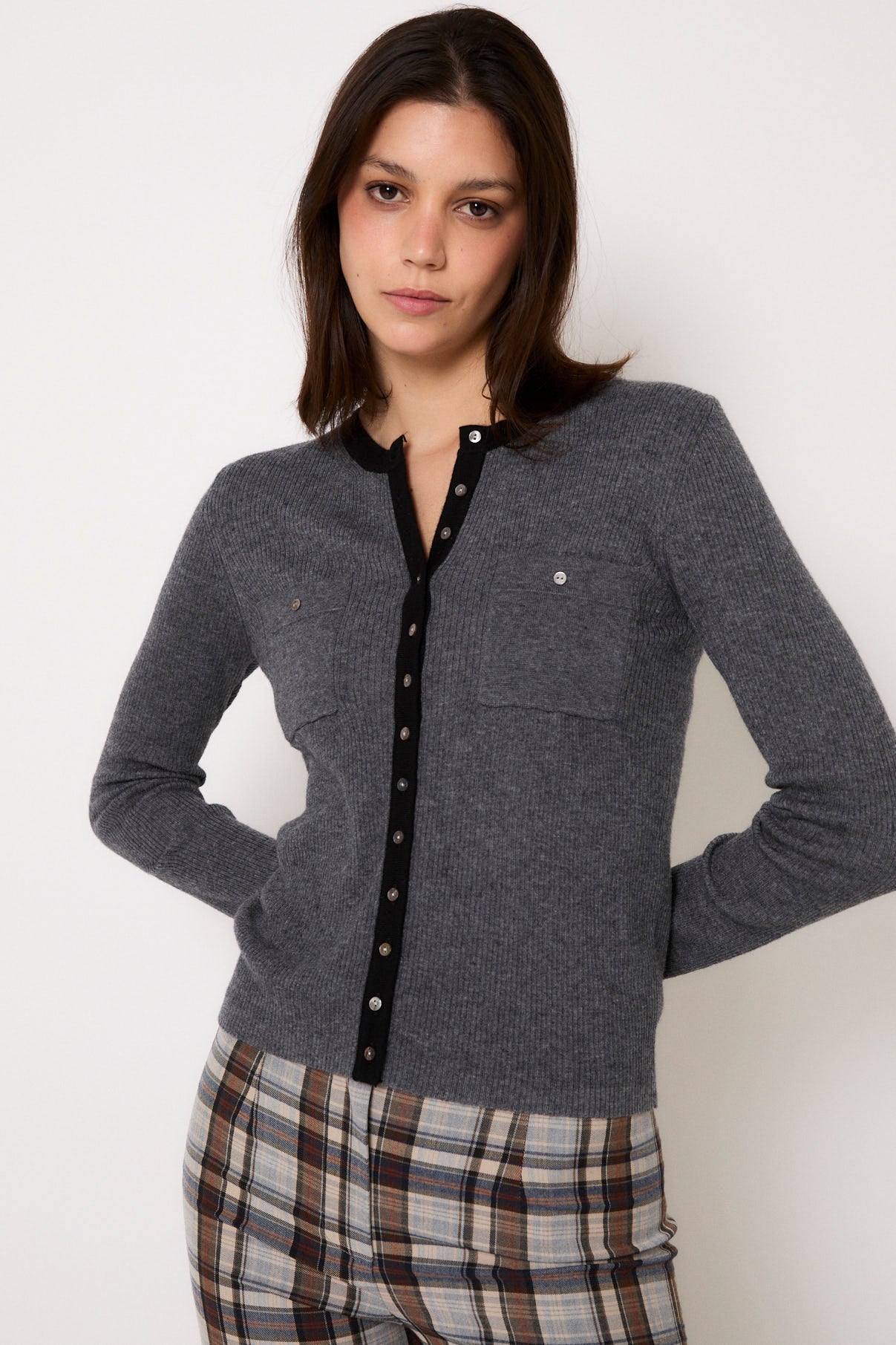 CHAQUETA OITA PUNTO GRIS