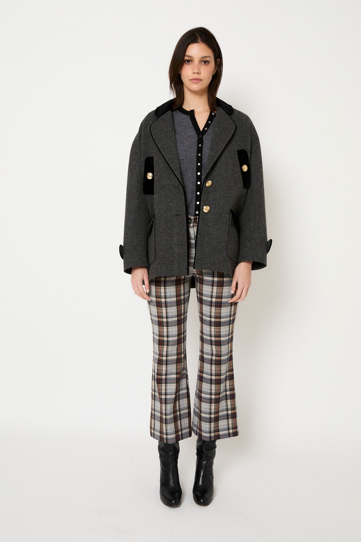 PANTALON SESENTA TARTAN MARRON