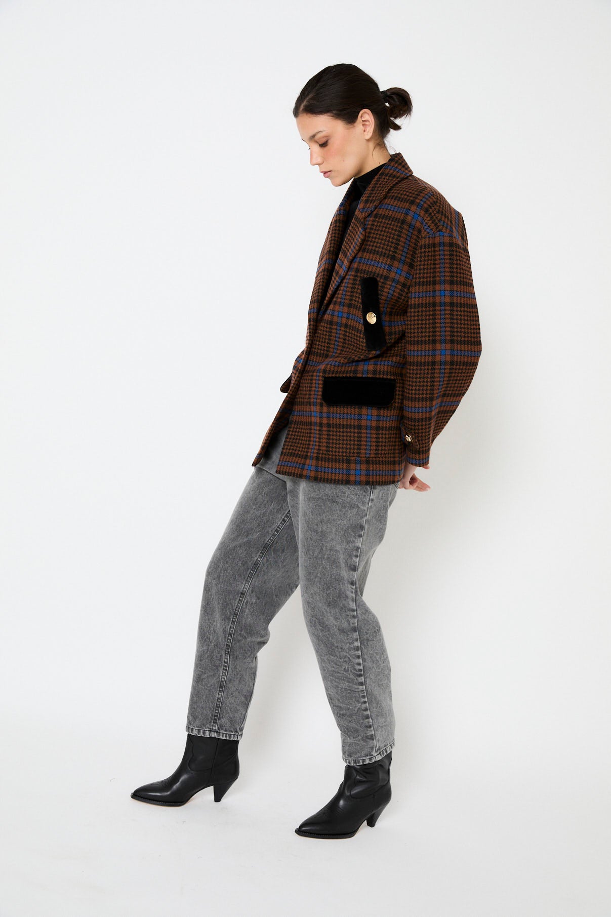 CHAQUETON DAKOTA CUADROS CAMEL