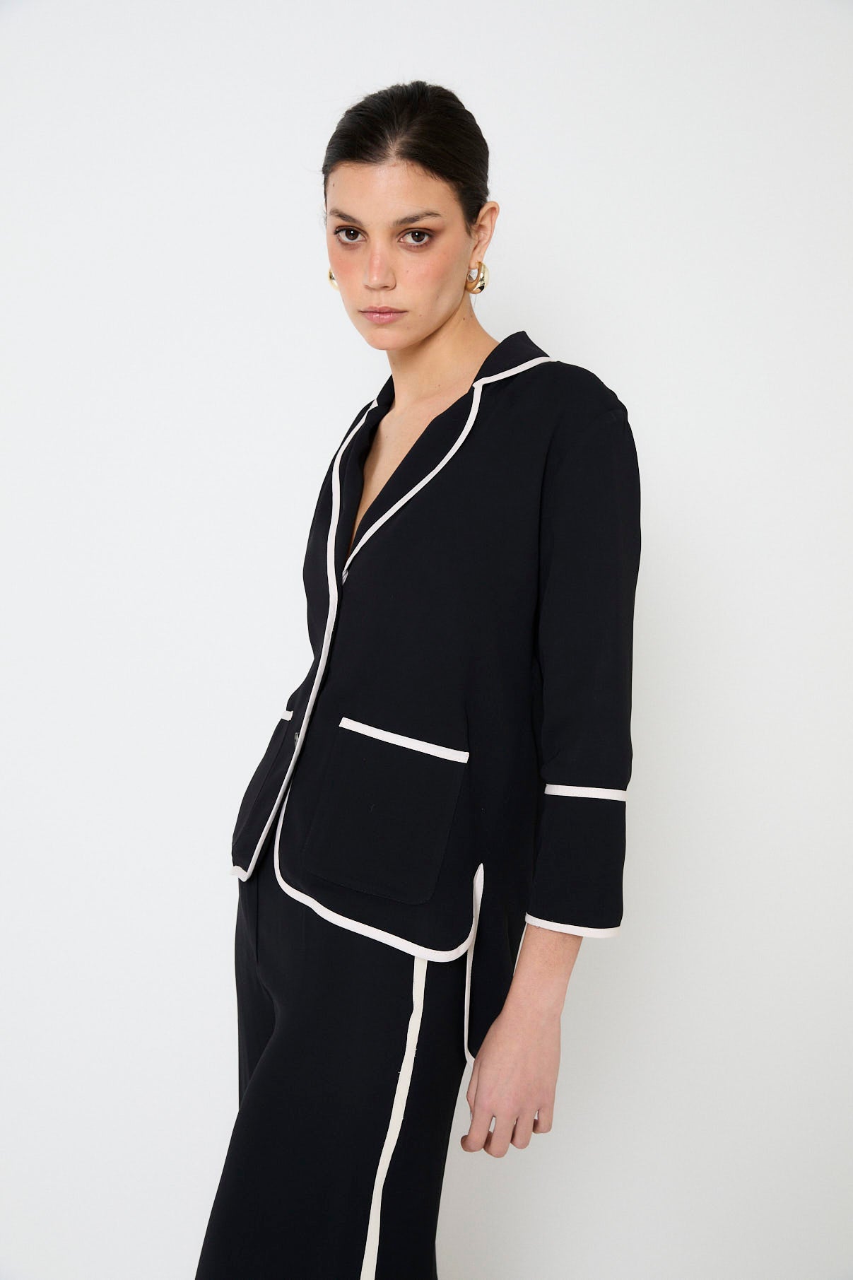 BIES BLACK CRESPON JACKET