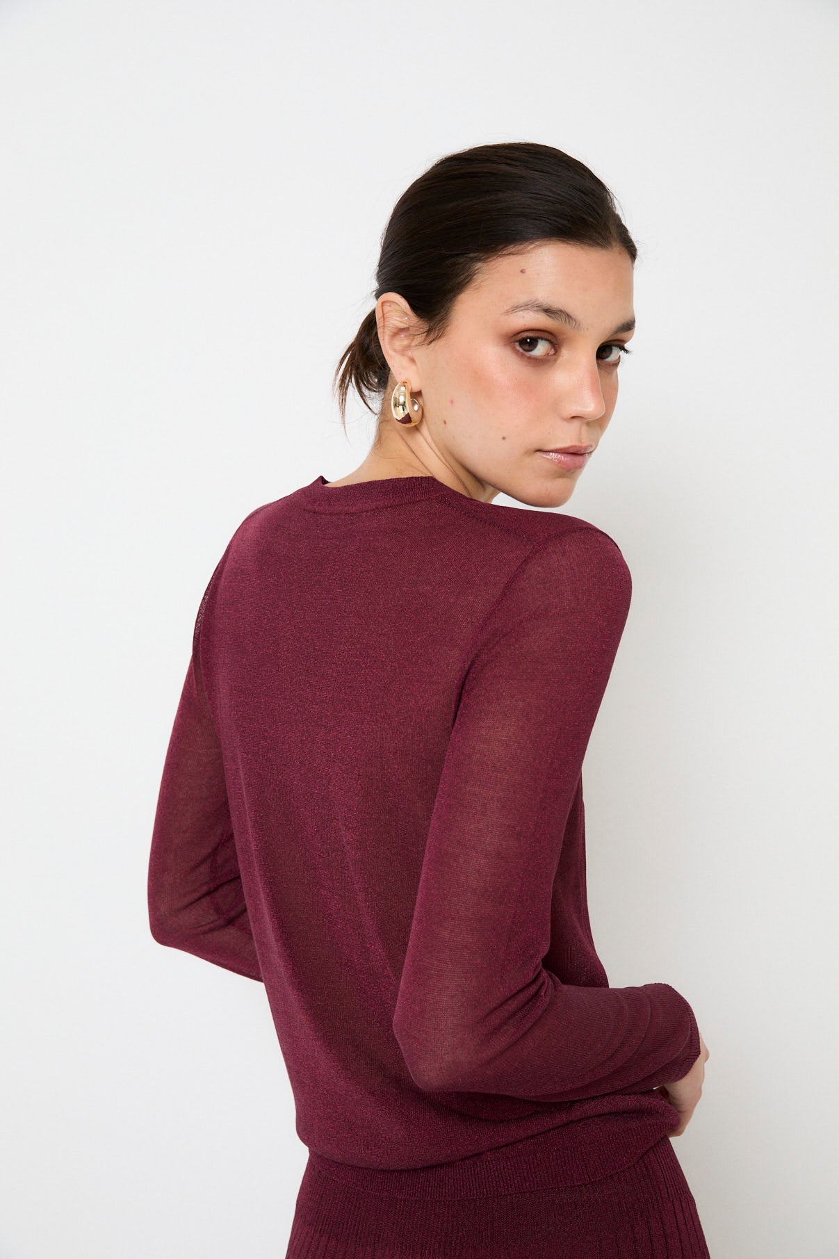 TOP LUREX PUNTO BURGUNDY