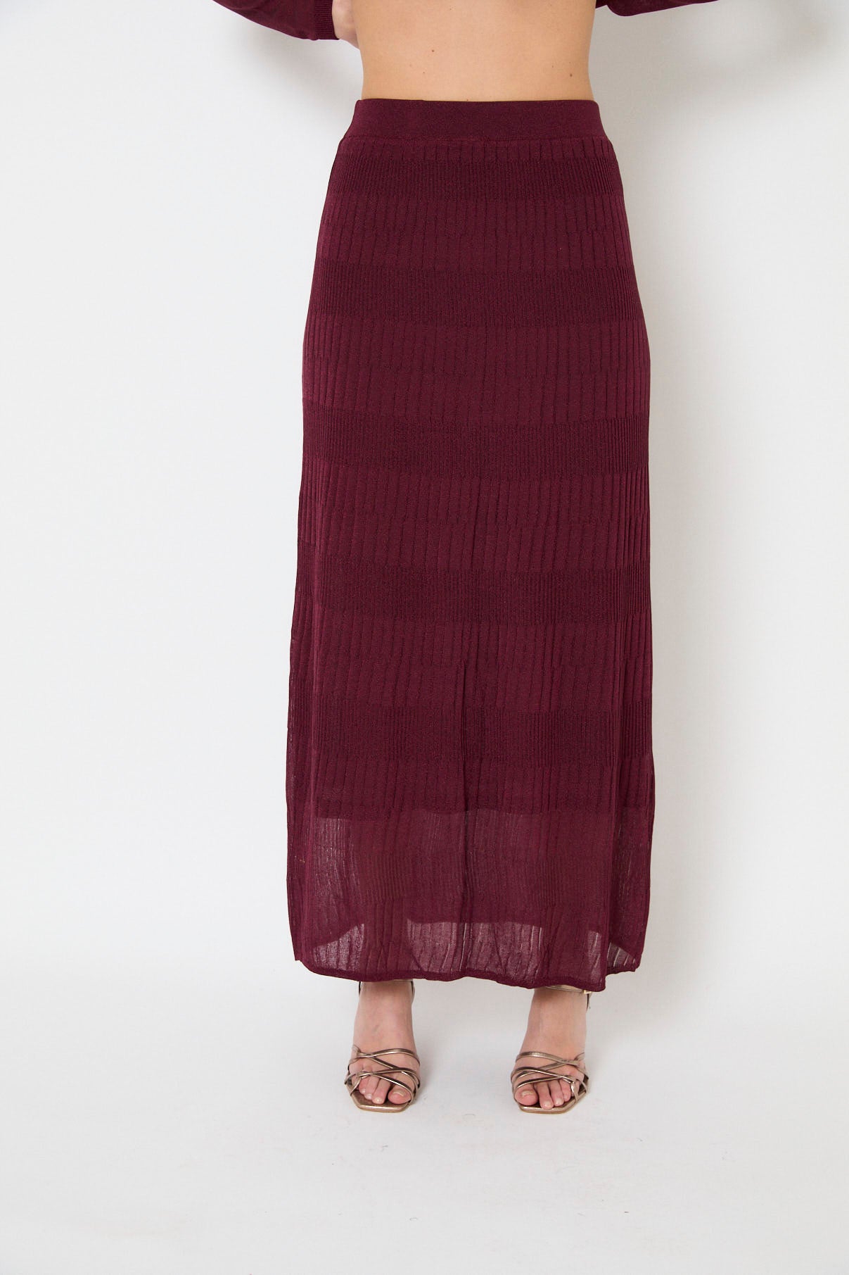 FALDA LUREX PUNTO BURGUNDY
