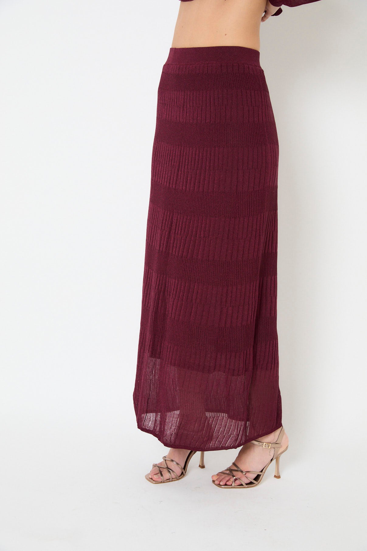 FALDA LUREX PUNTO BURGUNDY