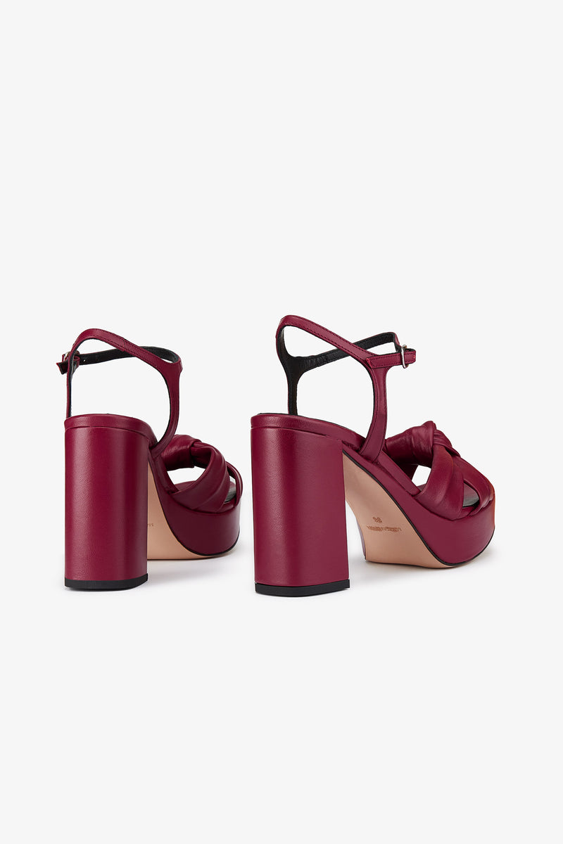 LILY CHERRY LEATHER SANDAL
