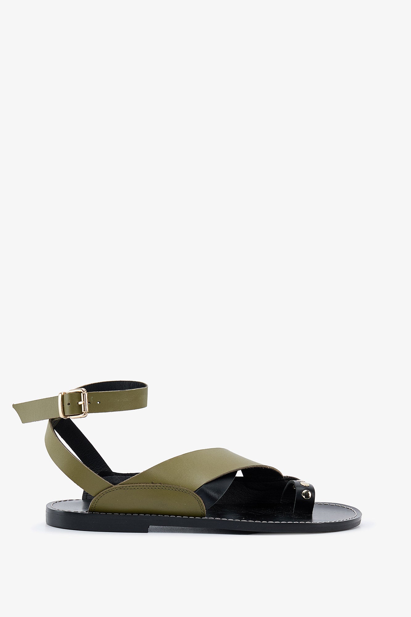 SANDALIA TACHAS PIEL BICOLOR