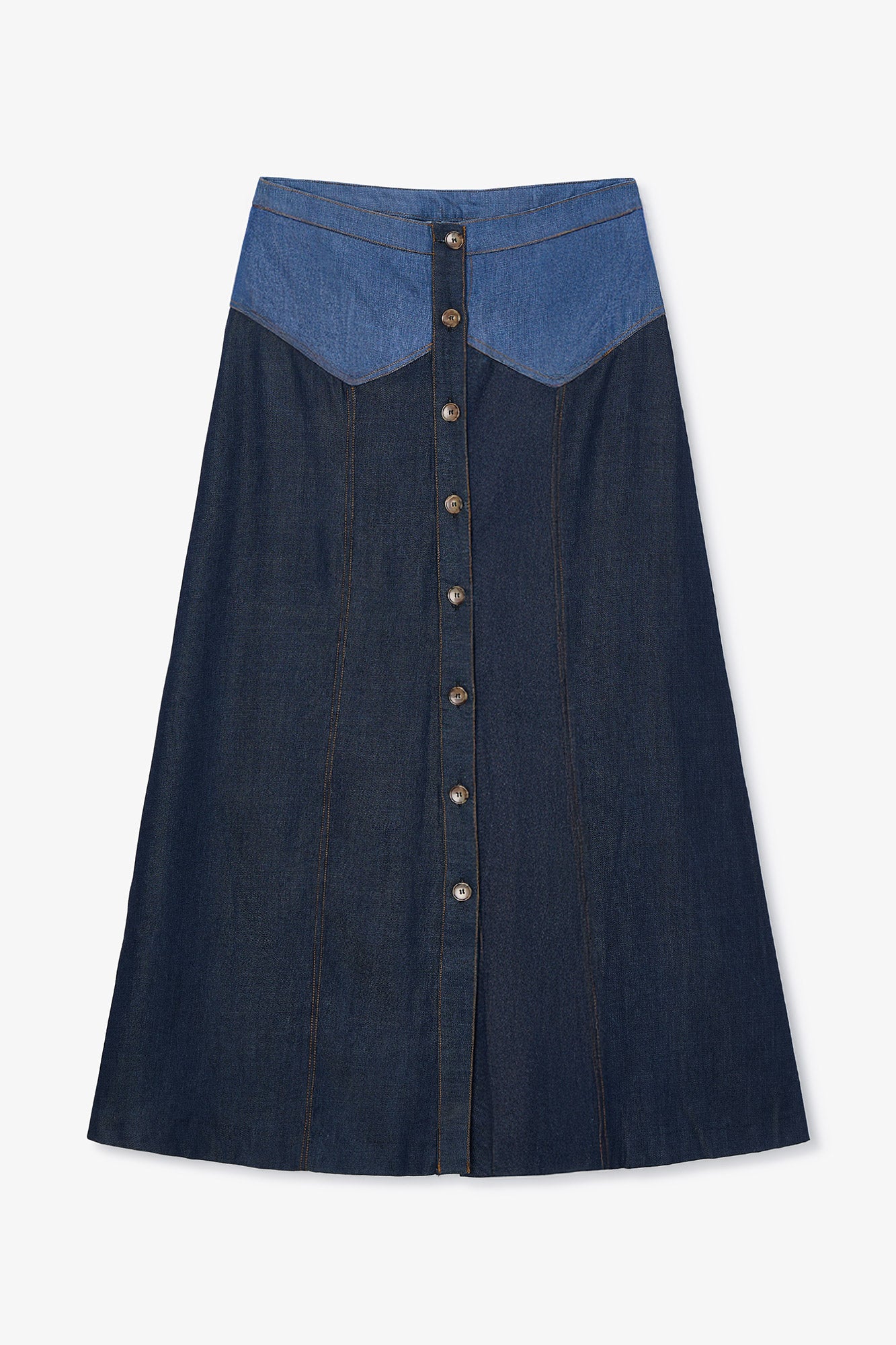 FALDA CATALINA MIX TENCEL AZUL