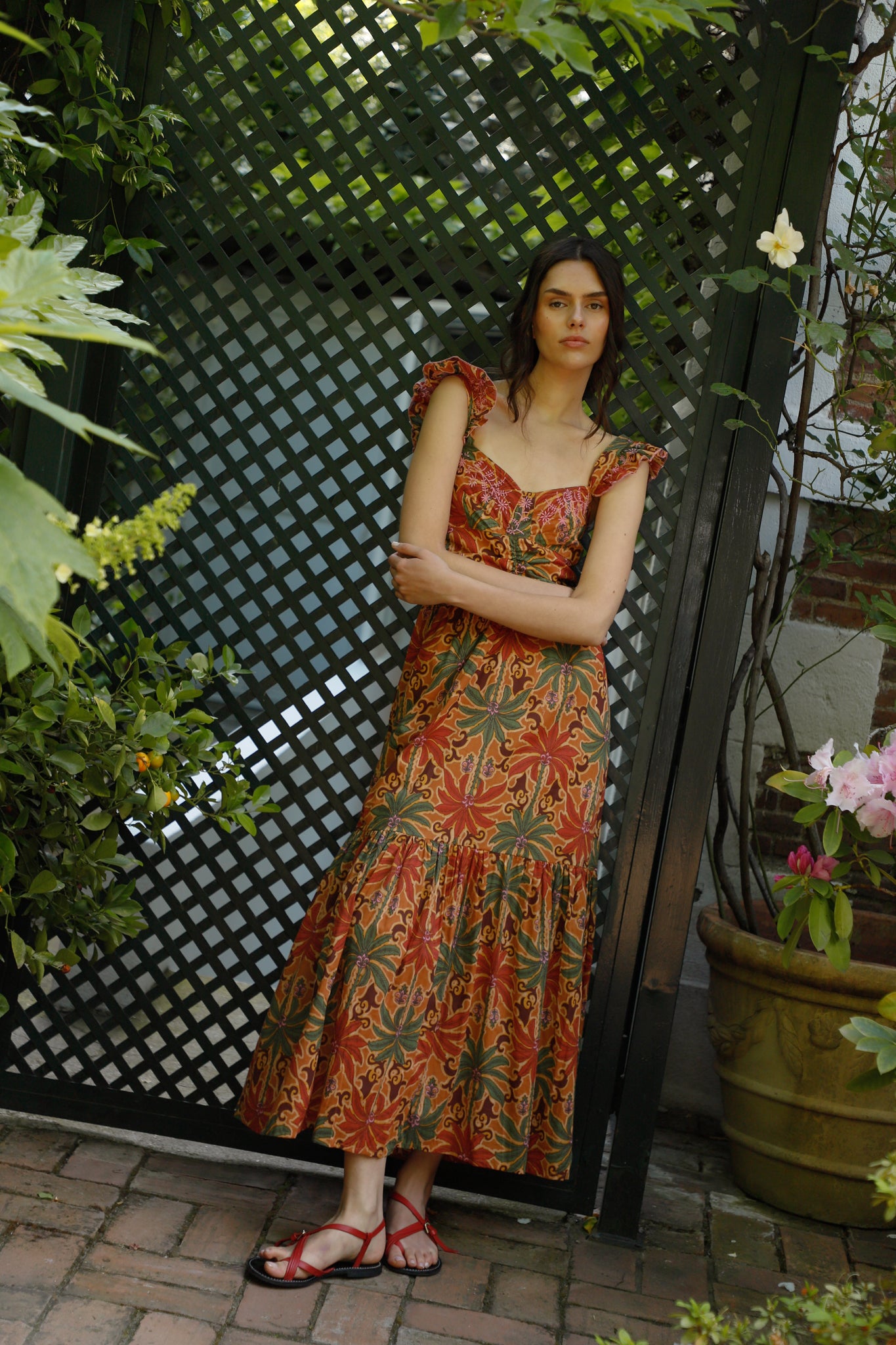 VESTIDO ISI PALMAS TEJA