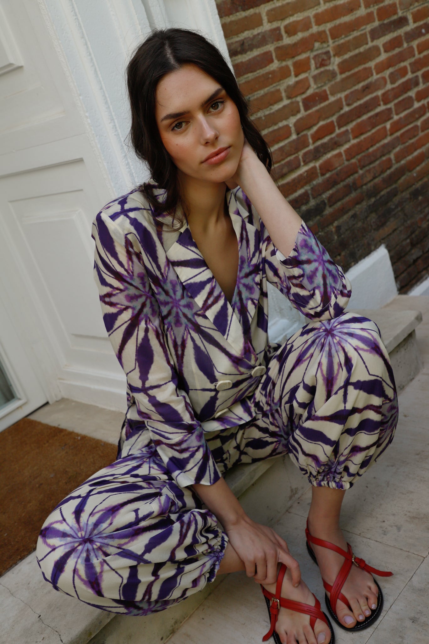 PANTALON LINDA TIE DYE MORADO
