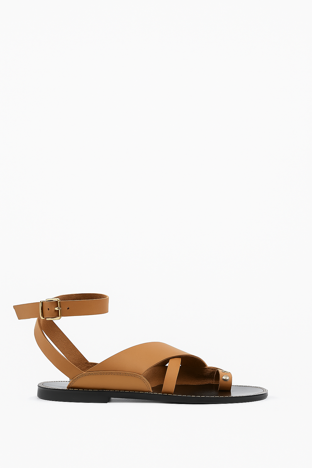 SANDALIA TACHAS PIEL MARRÓN