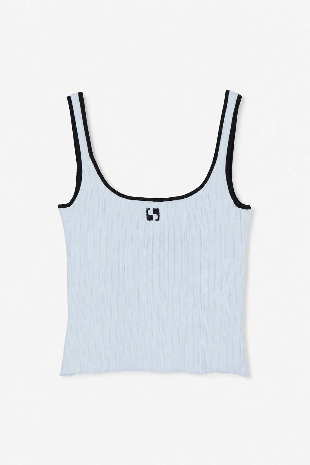 LOGO KNITTED ICE BLUE TOP