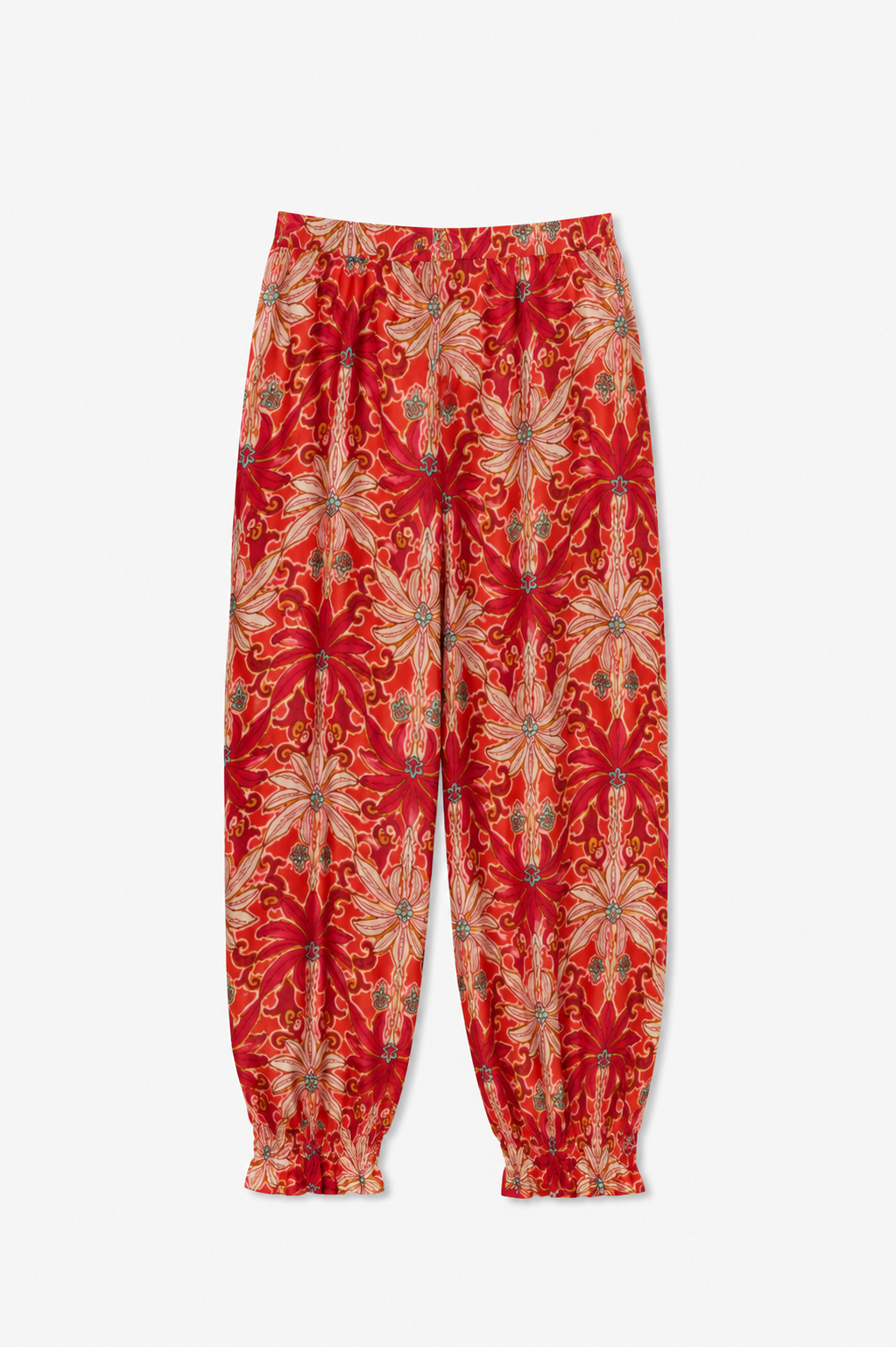 PANTALON TULA PALMAS ROJO