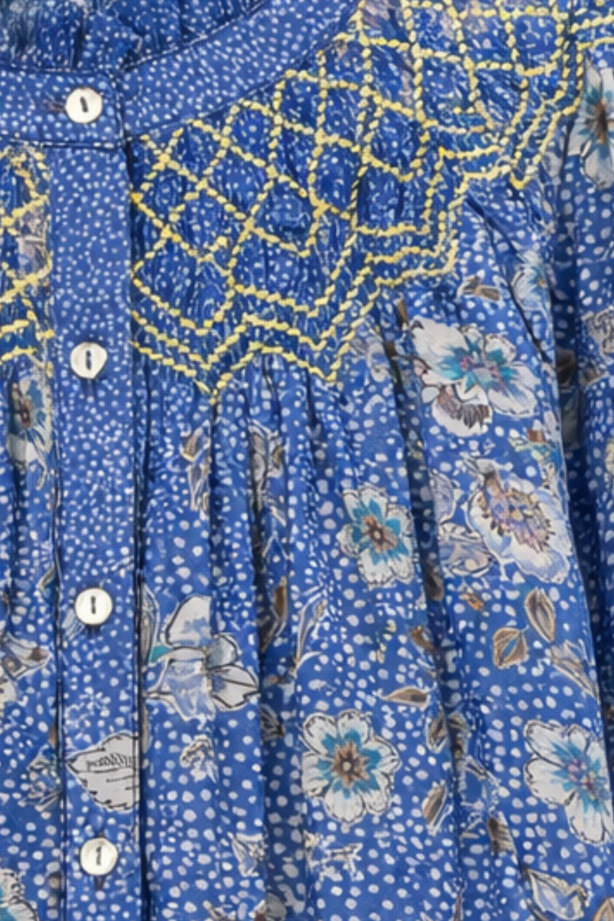 BLUSA TULIPAN PUNTOS AZUL