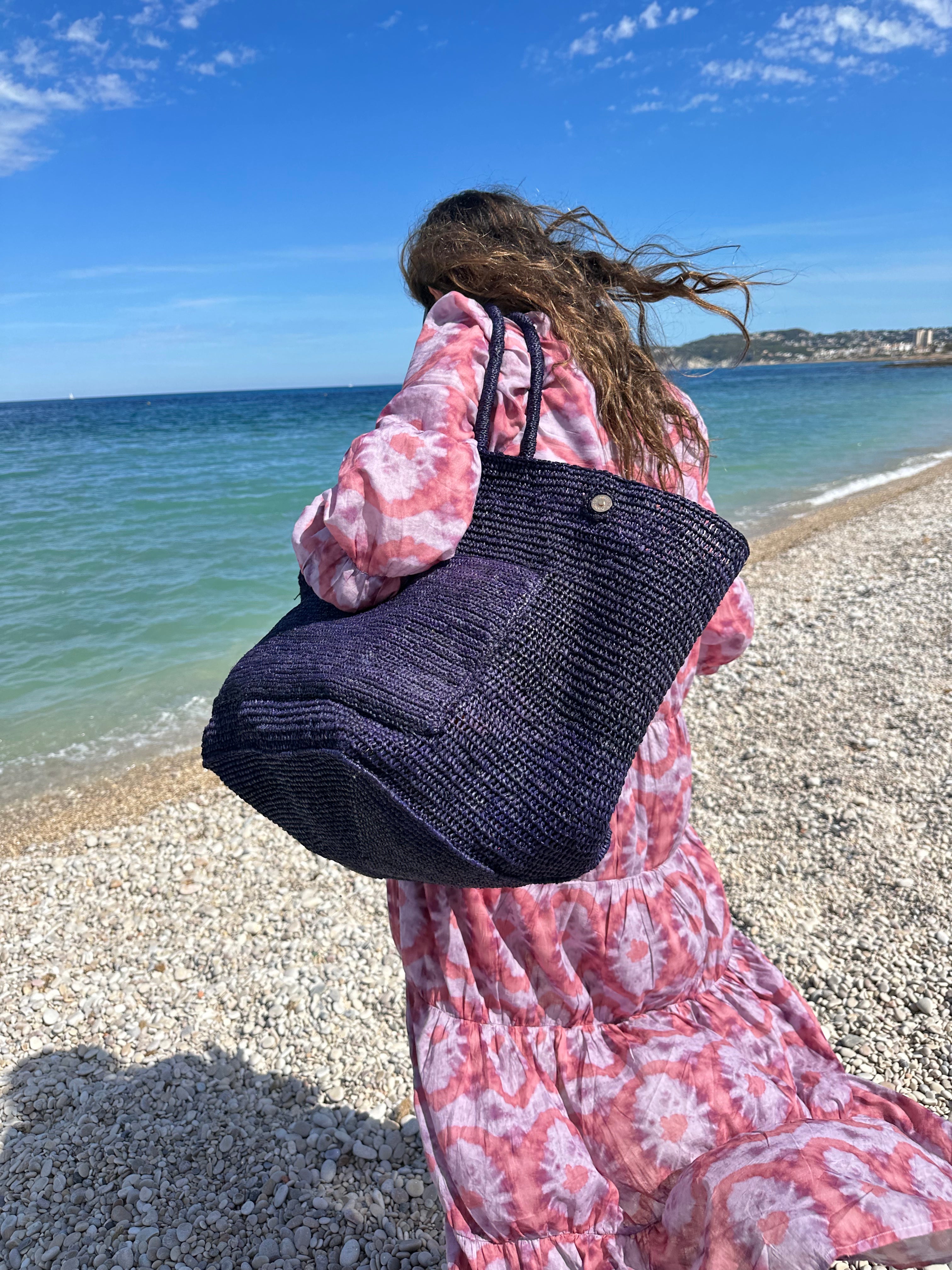SAC PAULA EN RAPHIA BLEU