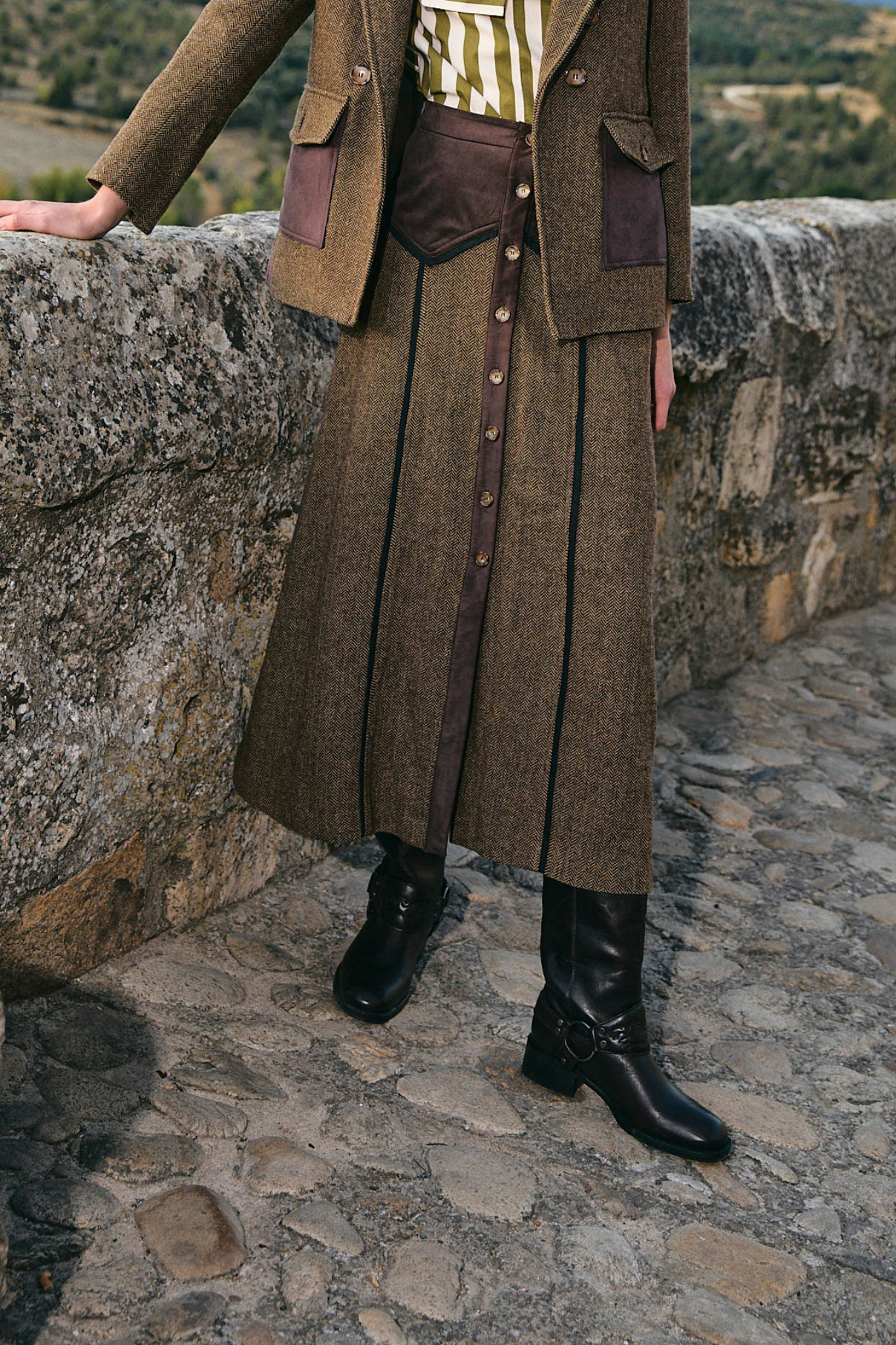 CATALINA ESPIGA KAKI SKIRT