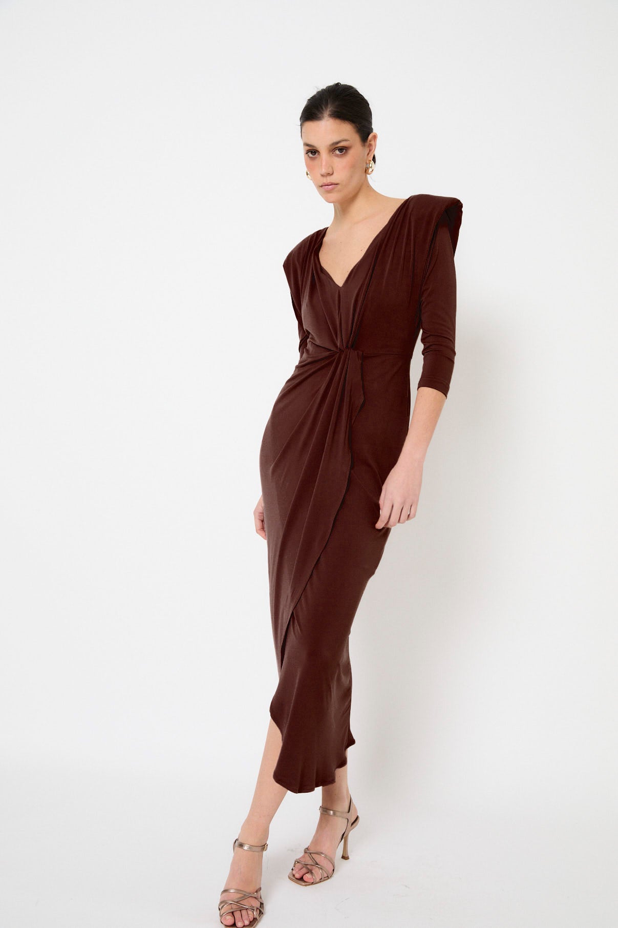 VESTIDO DIECISIETE PUNTO MARRON