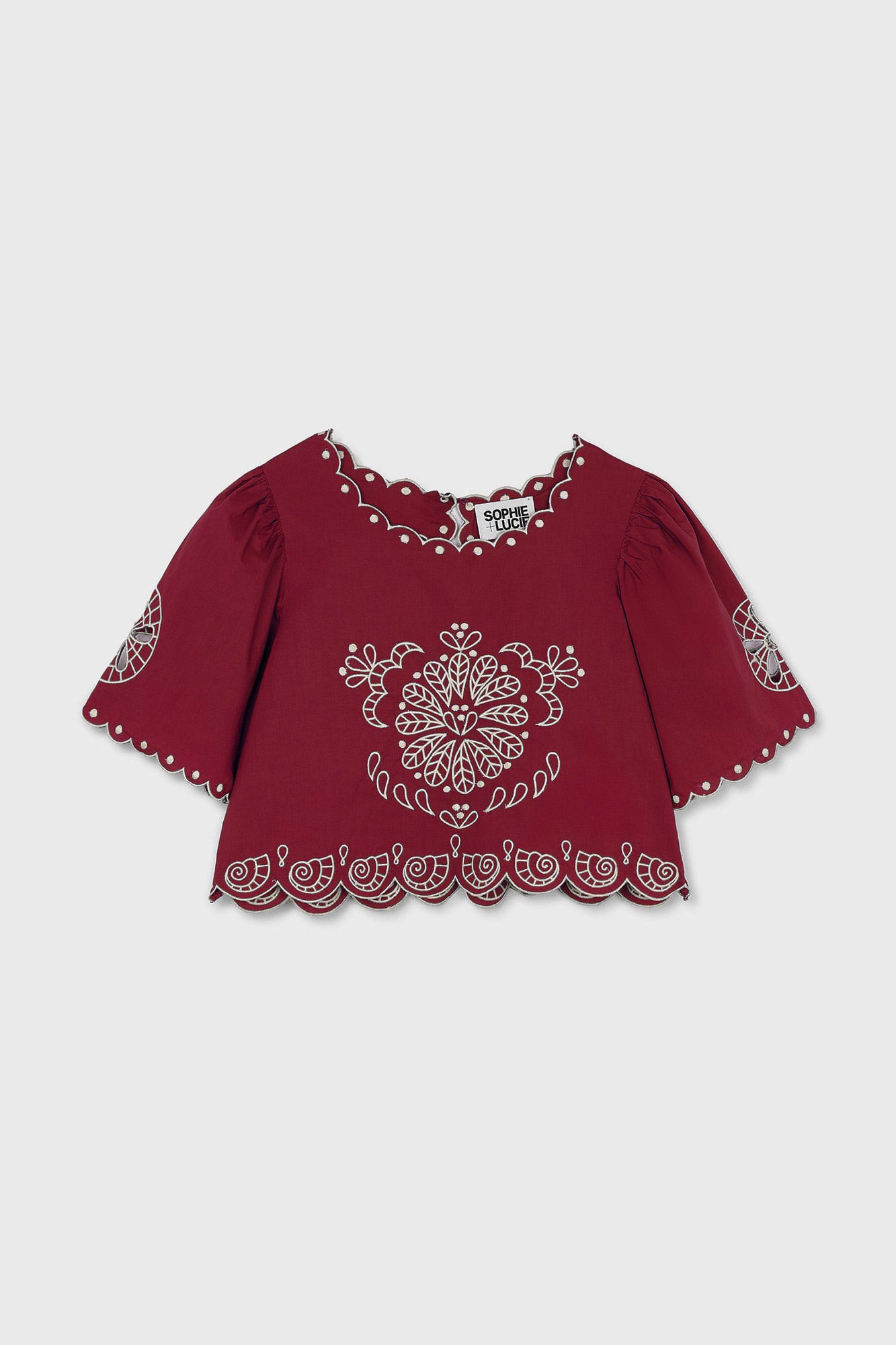 BOMBAY EMBROIDERY CHERRY TOP