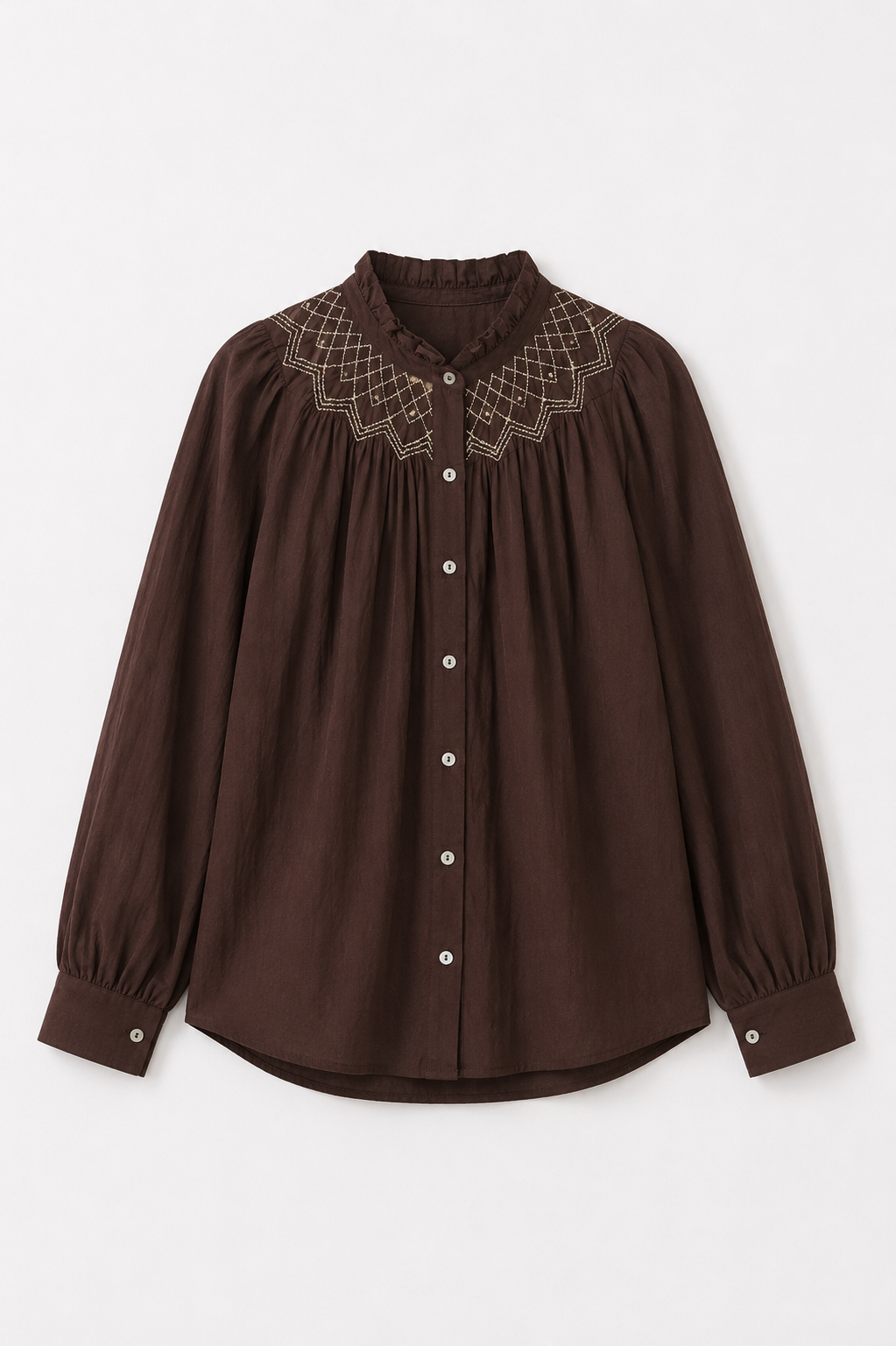 BLUSA TULIP TWILL MARRON