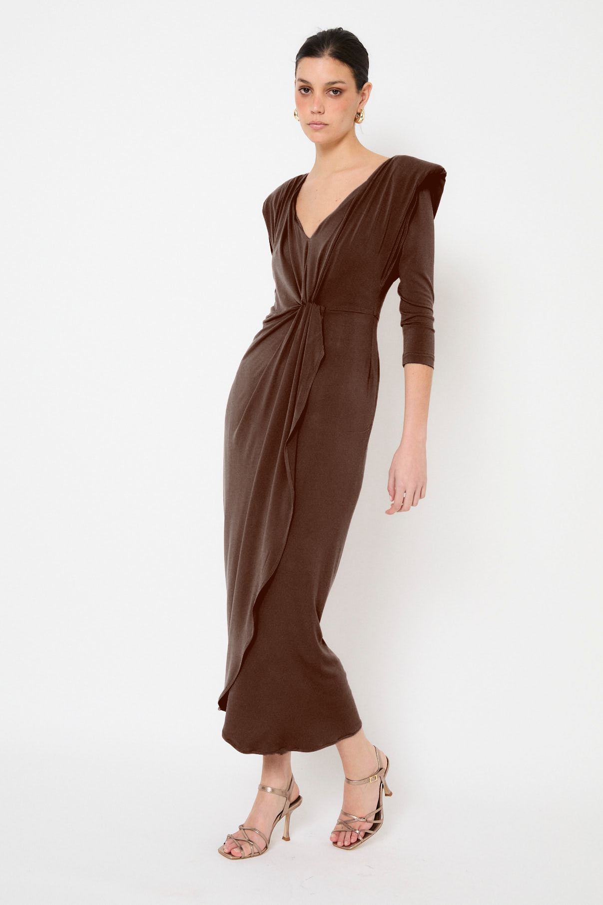 VESTIDO DIECISIETE PUNTO MARRON