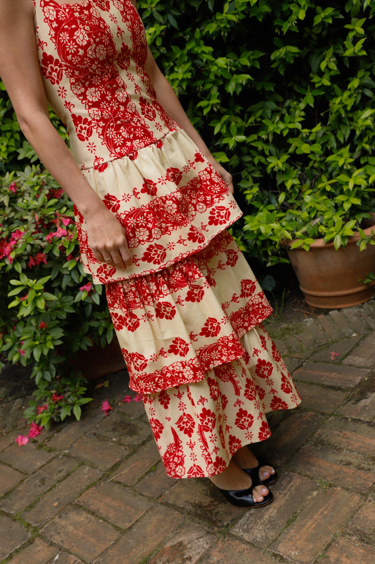 CLO PRINTED RED DRESS