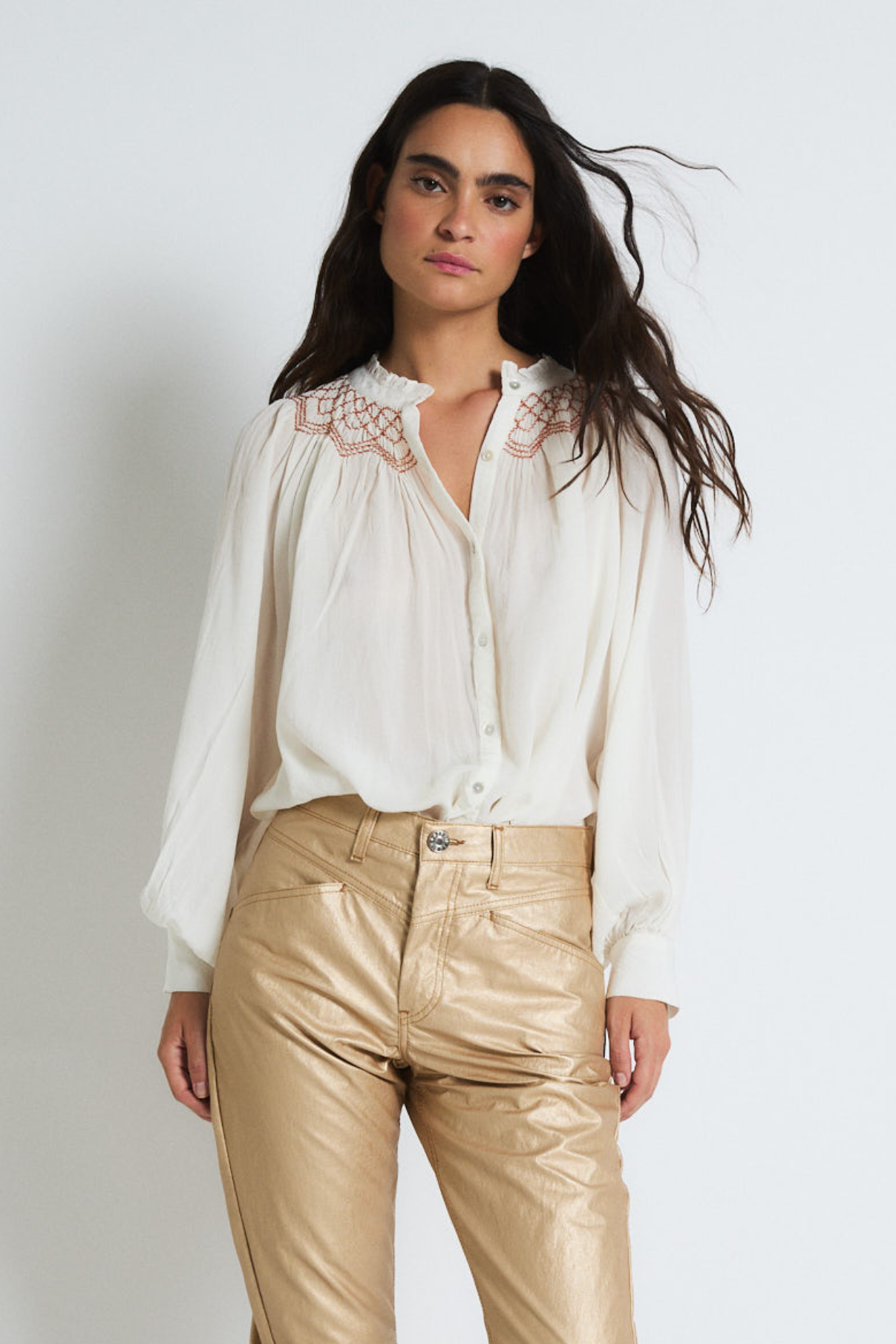 BLUSA TULIPAN VOILE CRUDO