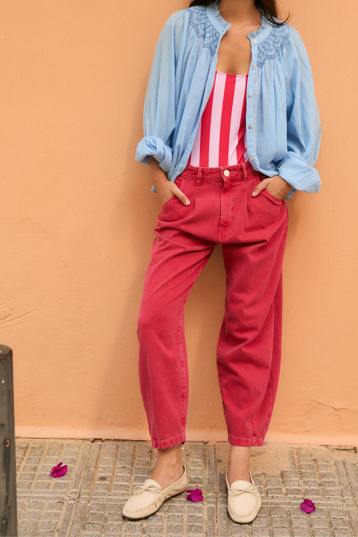 JEANS BOYFRIEND SARGA ROJO