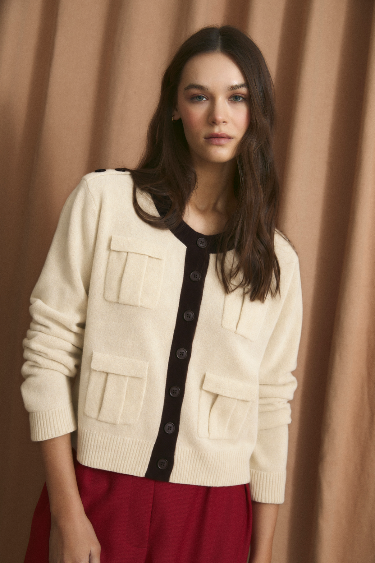 CHAQUETA MILITAR PUNTO MANTEQUILLA
