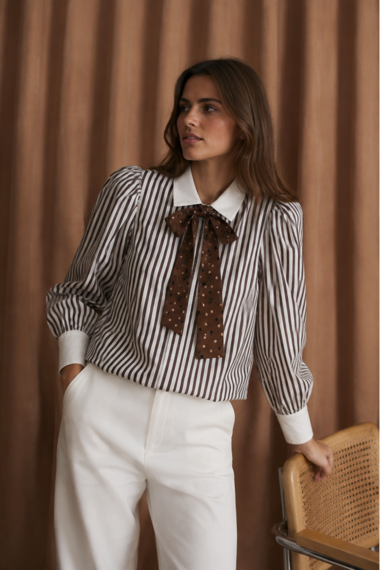 COMBO PENNY BROWN BLOUSE