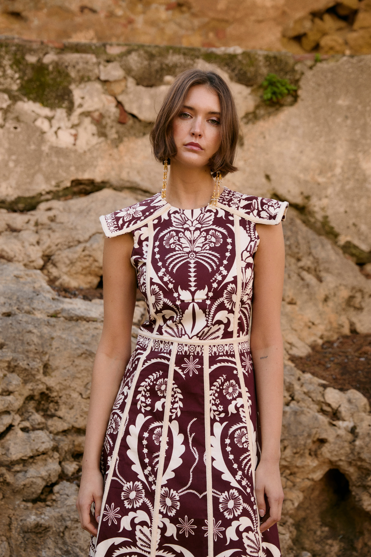 VESTIDO CHRISTIAN ITALIA BURGUNDY