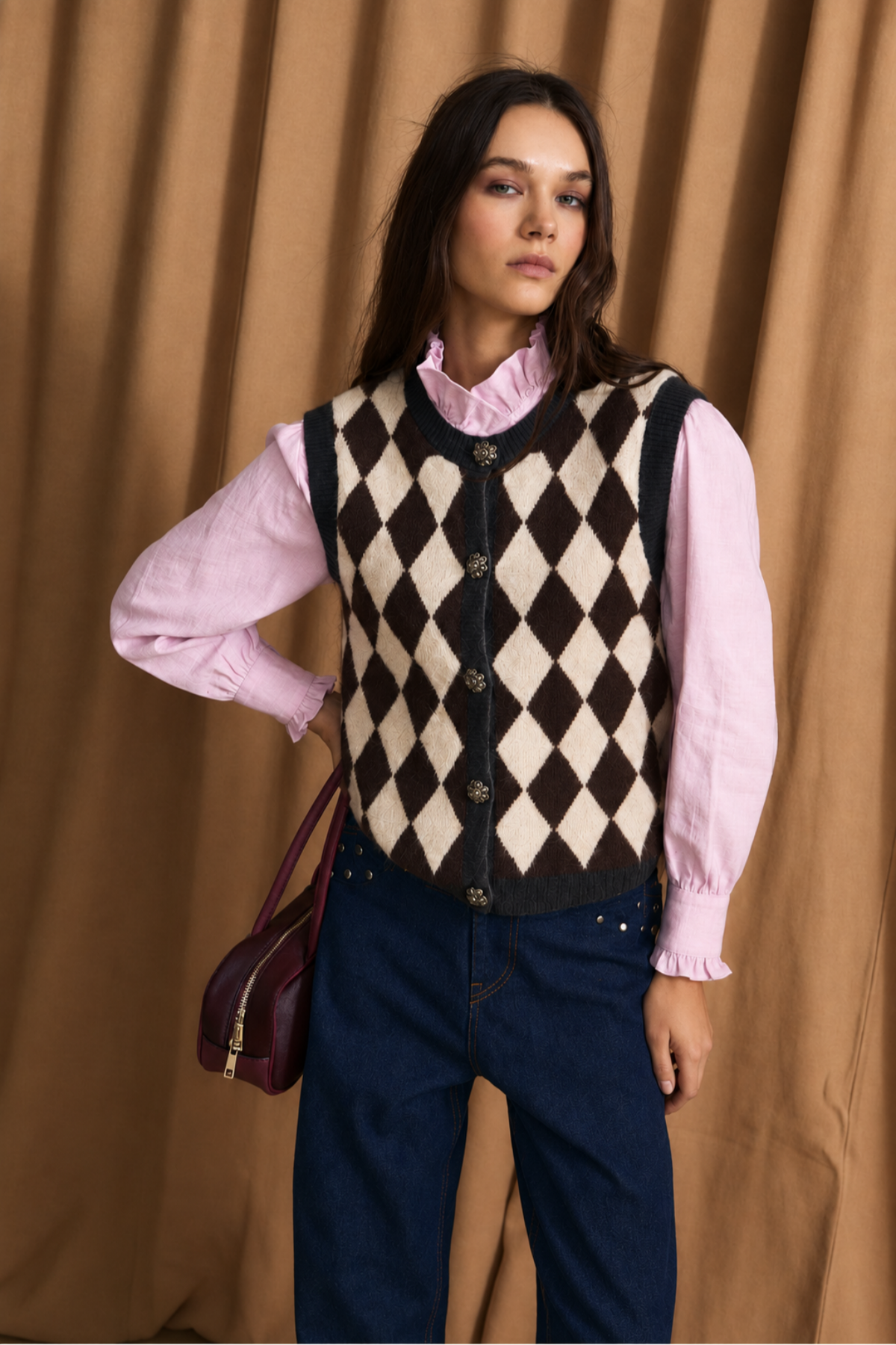 CHALECO ARLEQUIN PUNTO MANTEQUILLA