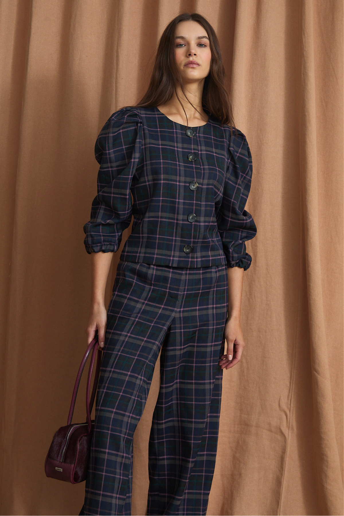 CHAQUETA FAROL TARTAN AZUL