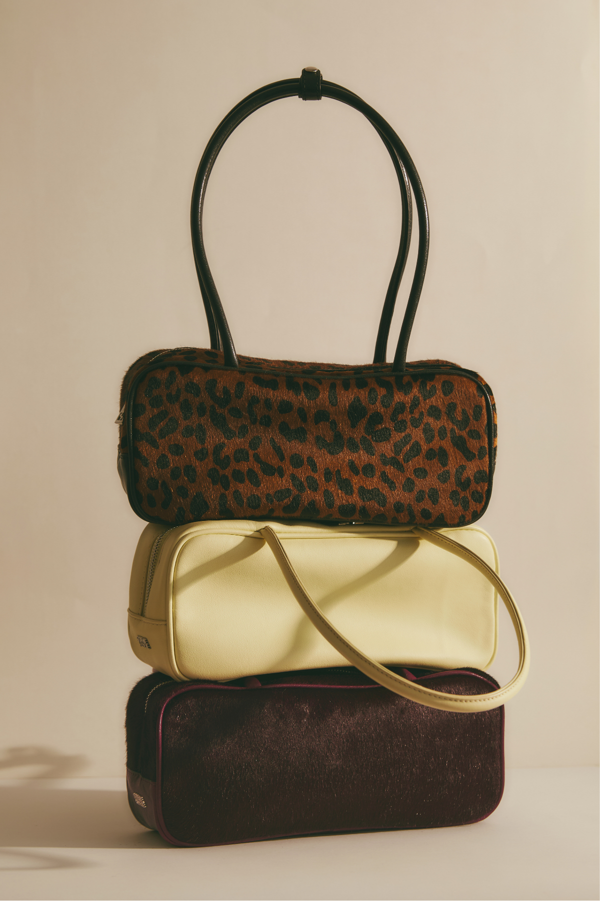 BAGUETTE LEOPARD LEATHER BAG