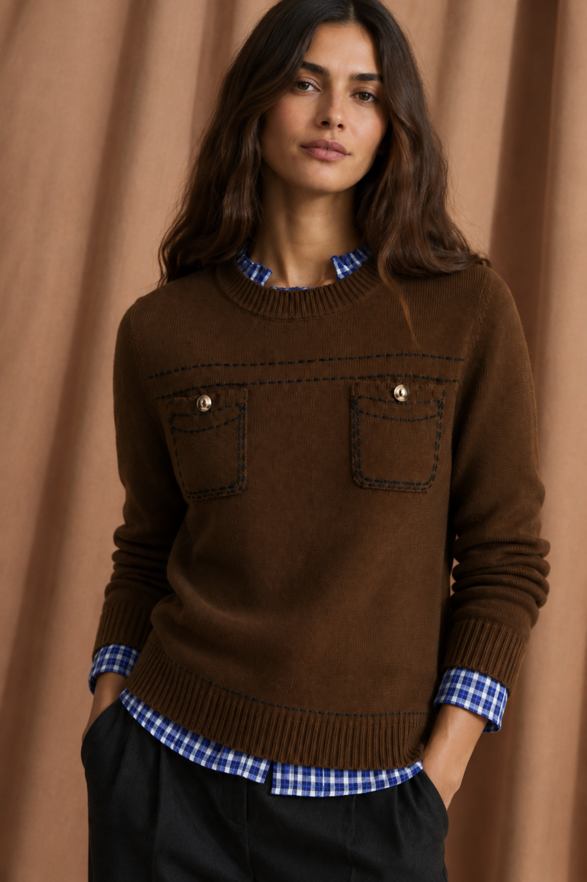 BOSTON KNITTED OCRE JUMPER