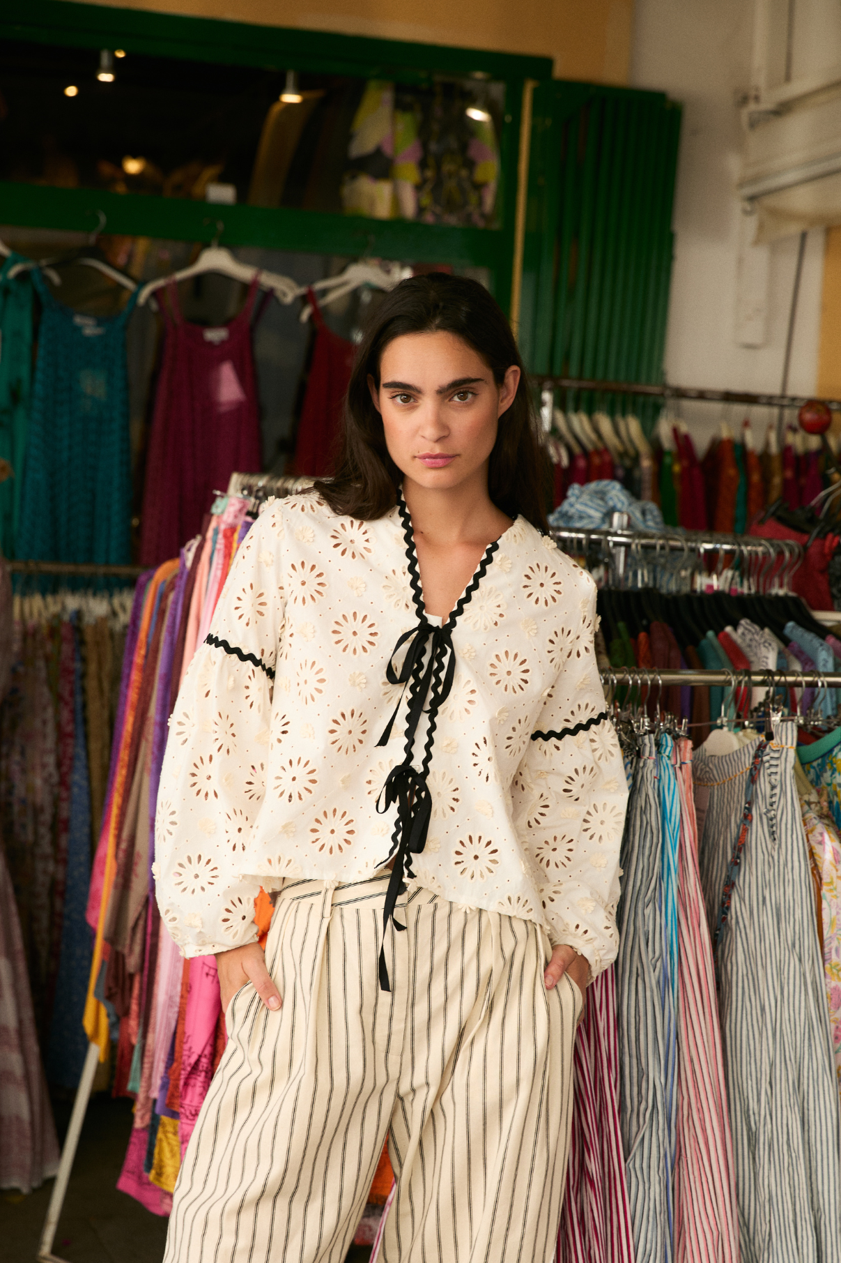 BLUSA CRISTINA TROQUELADO CRUDO