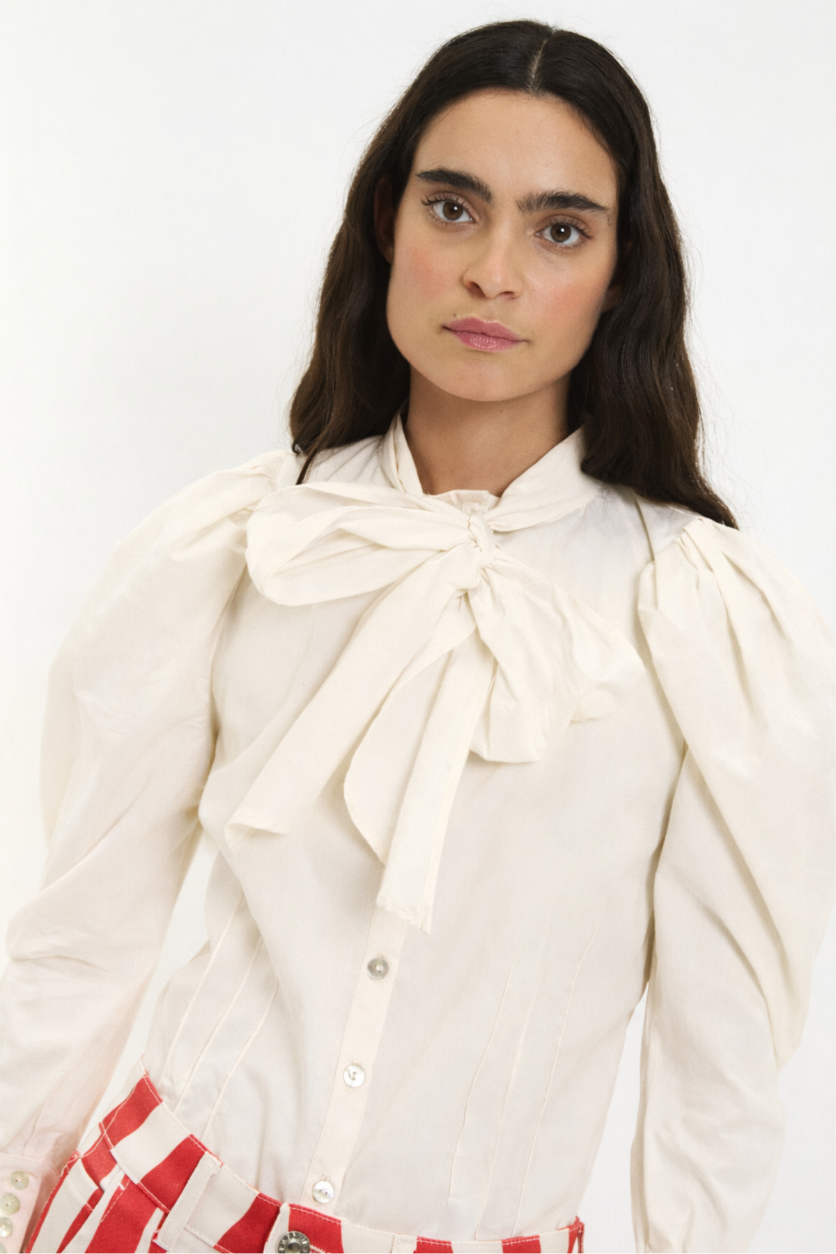 PAJARITA ECRU POPLIN BLOUSE
