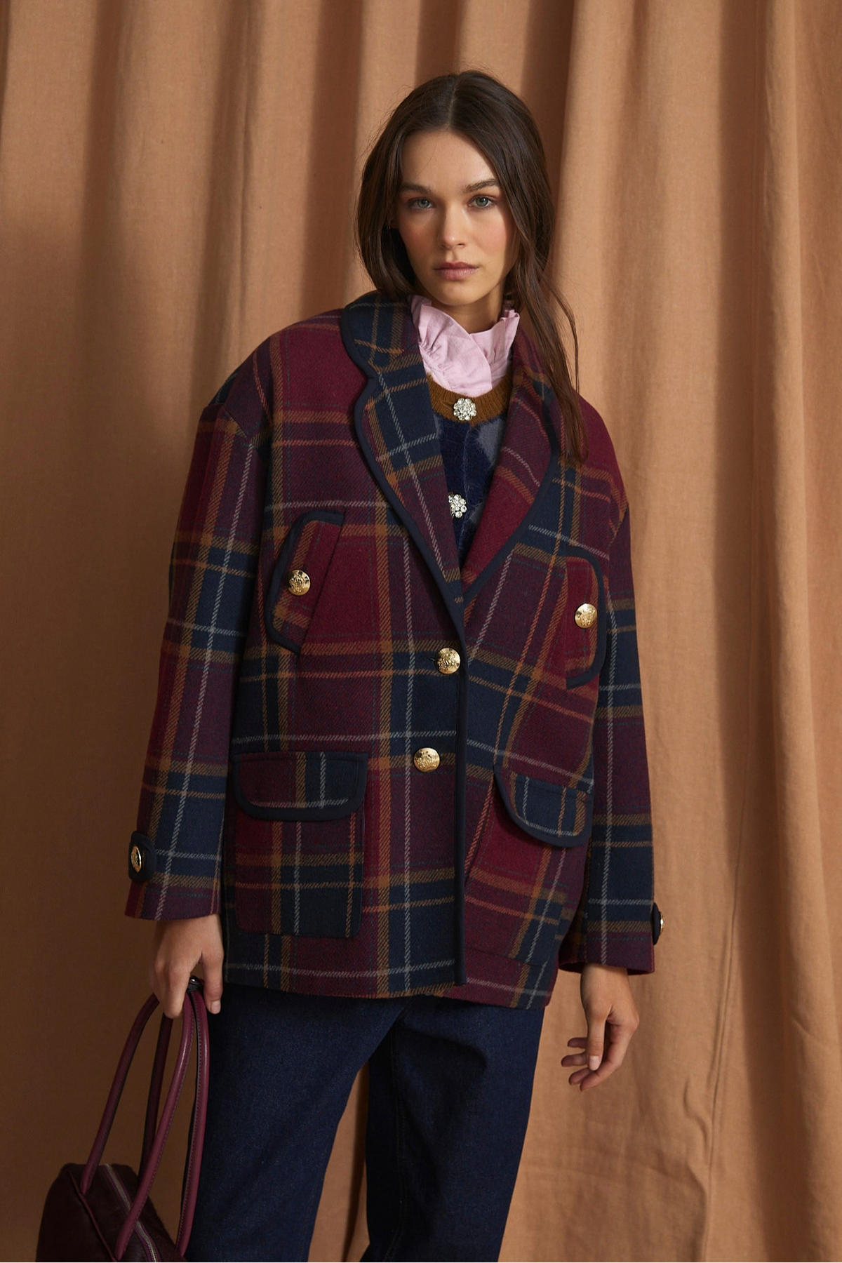CHAQUETON BOLA MARGARET BURGUNDY
