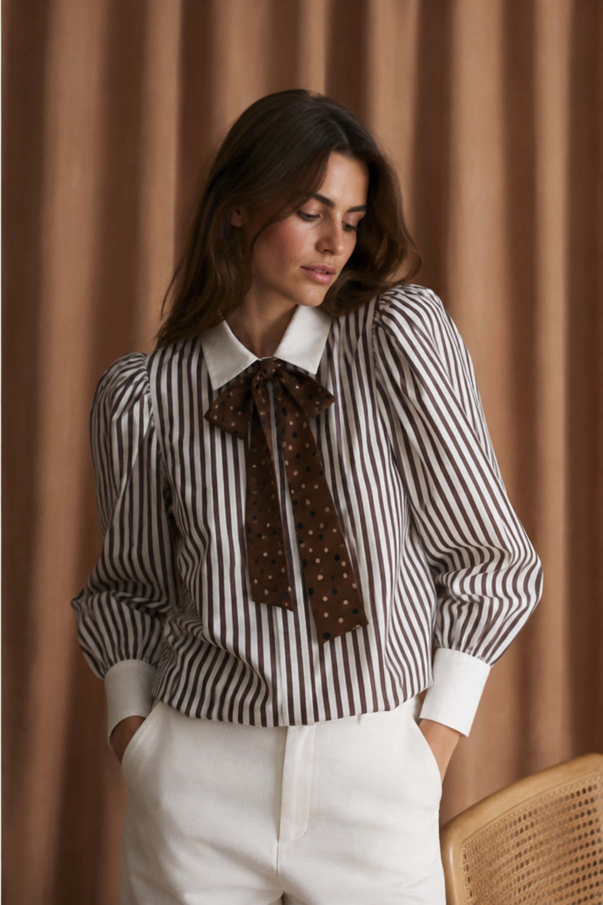 COMBO PENNY BROWN BLOUSE