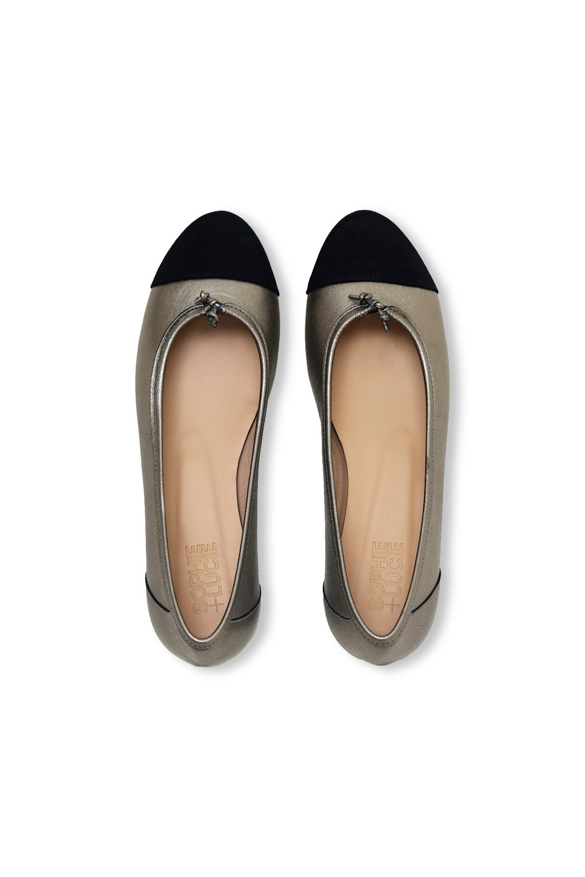GRAZIA LEATHER SILVER BALLERINA