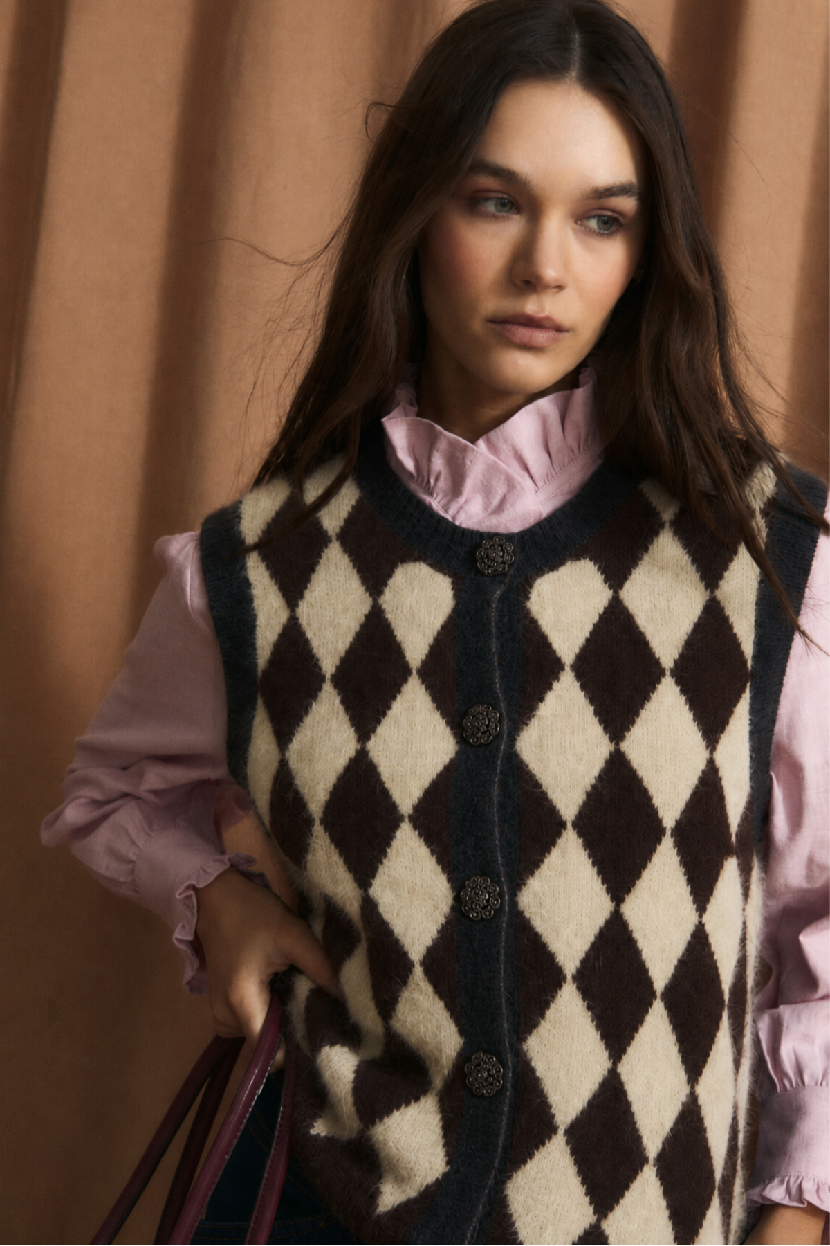 CHALECO ARLEQUIN PUNTO MANTEQUILLA