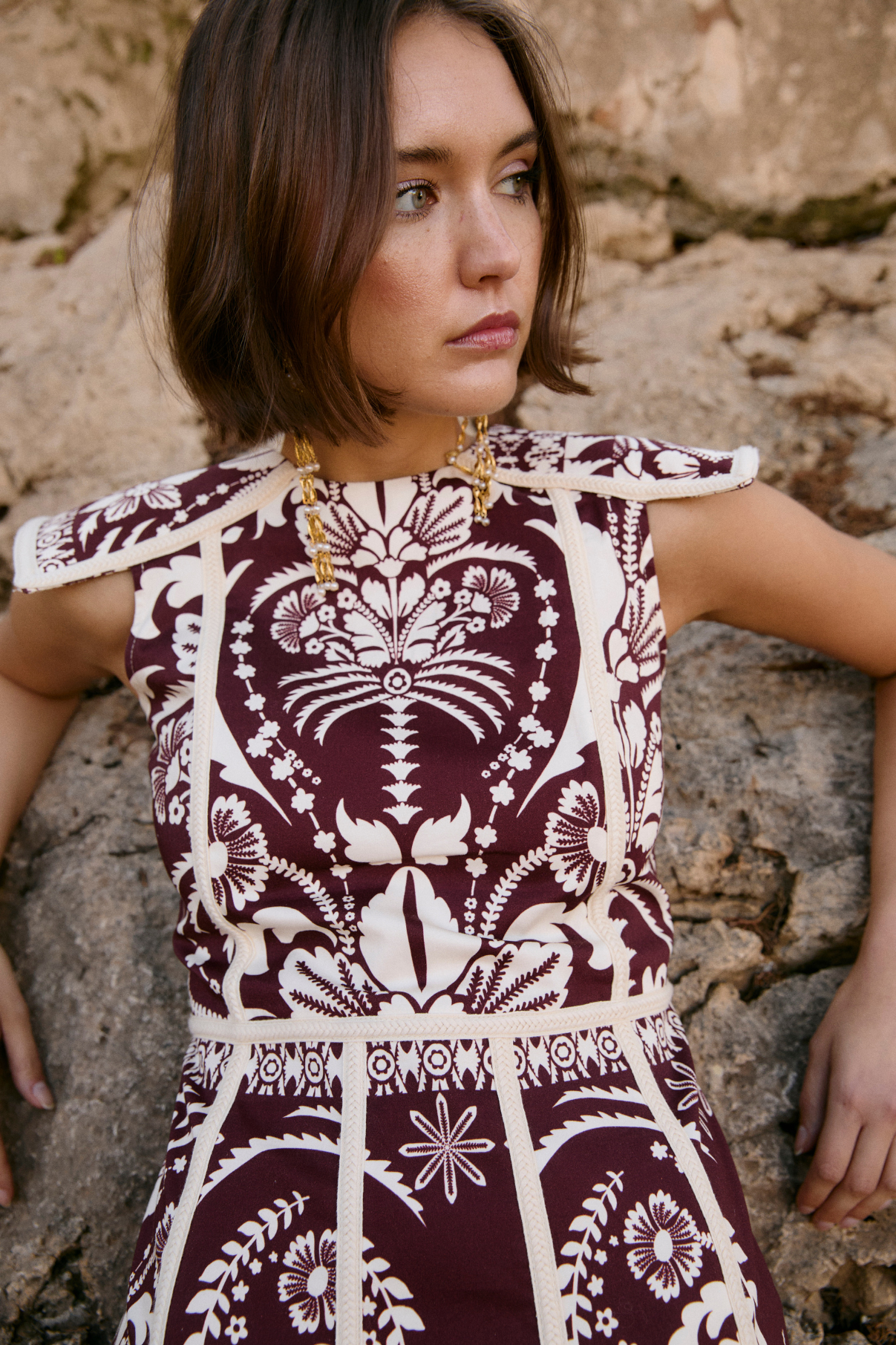 VESTIDO CHRISTIAN ITALIA BURGUNDY