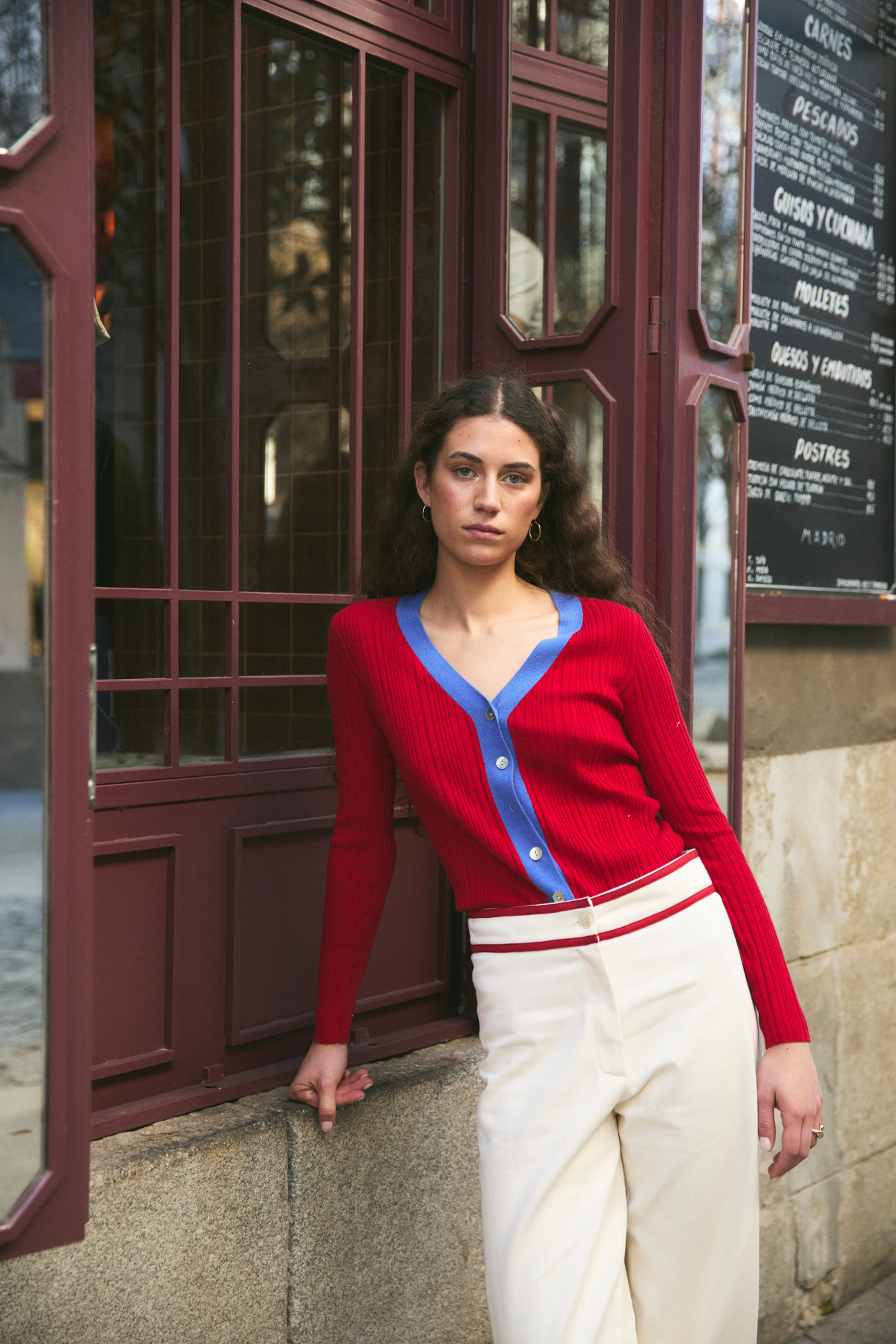 SOFIA RED KNITTED JACKET