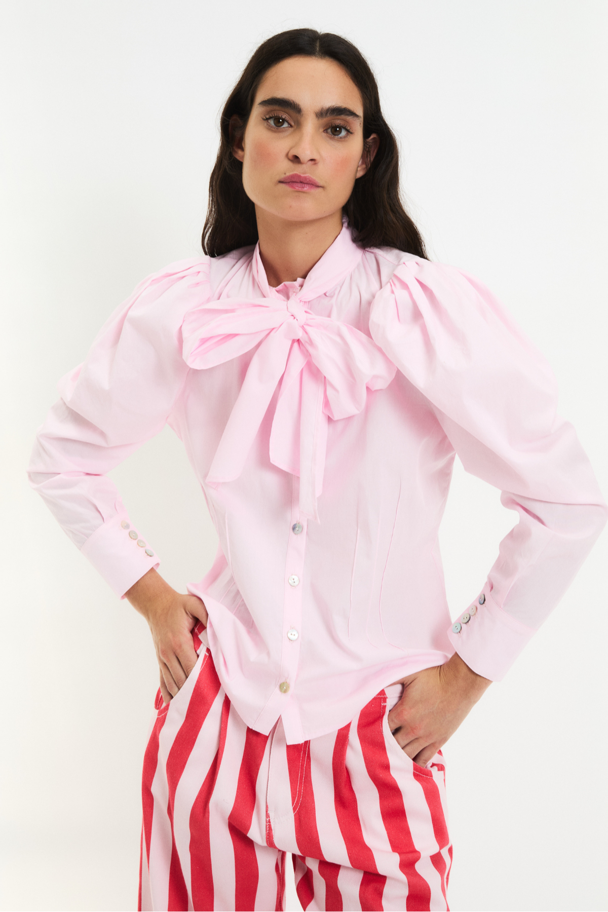PAJARITA PINK POPLIN BLOUSE