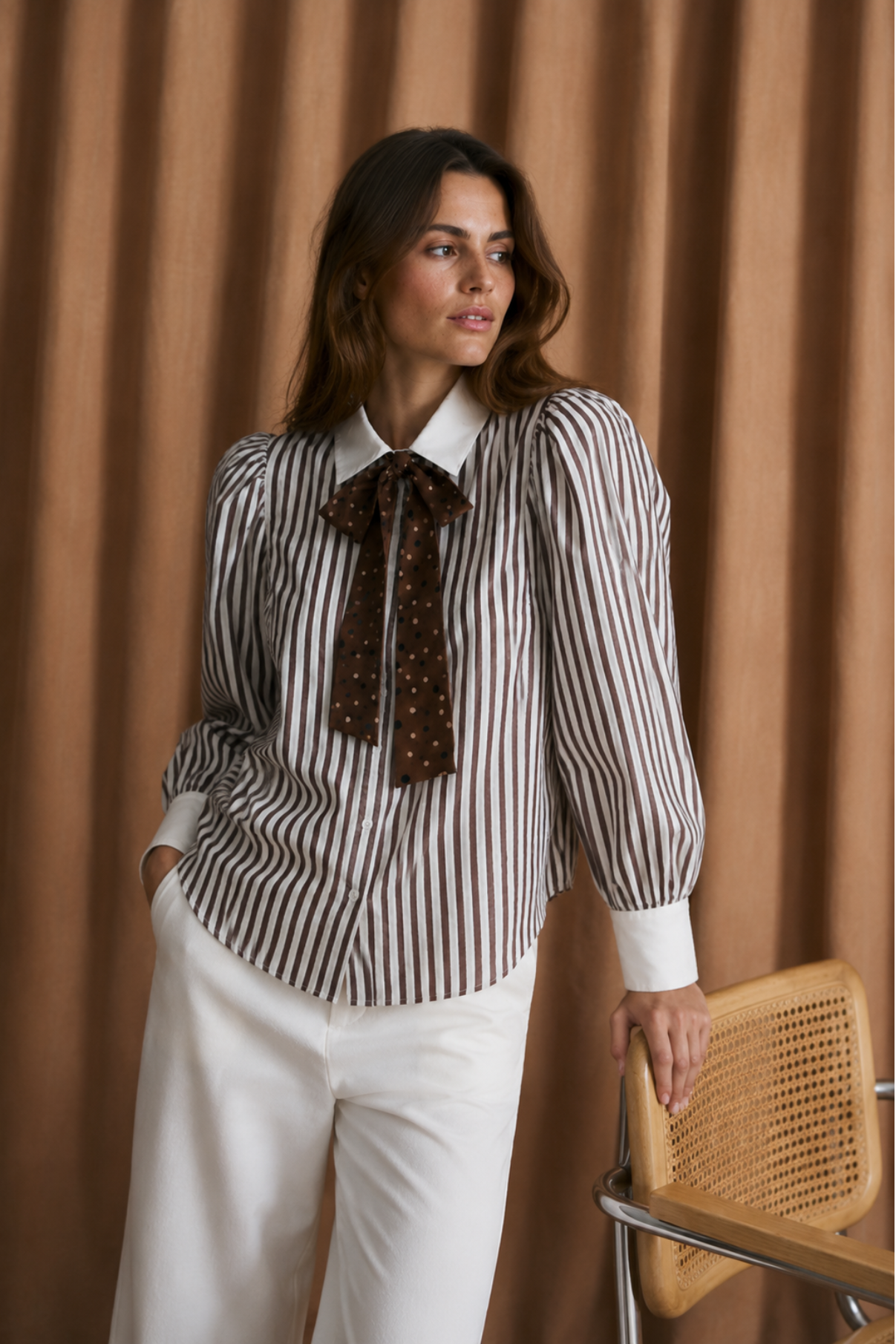 COMBO PENNY BROWN BLOUSE