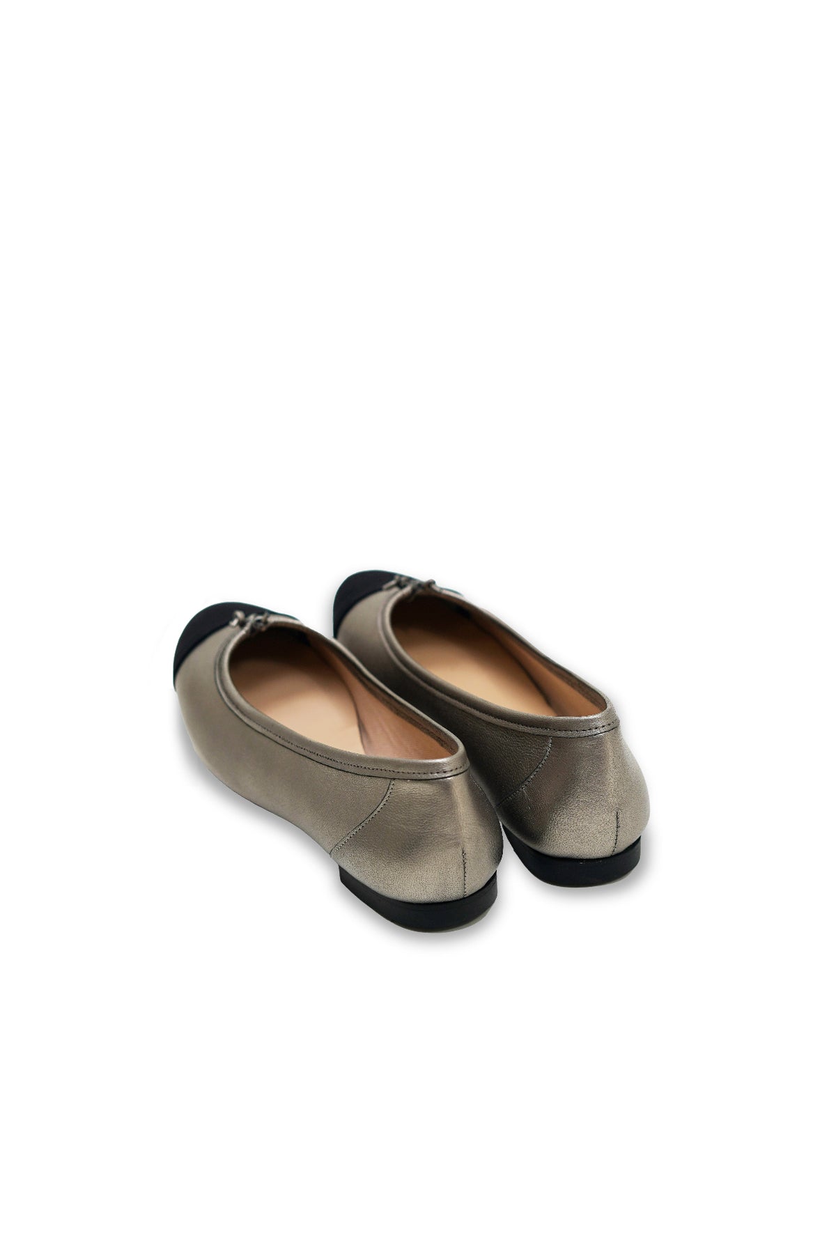 GRAZIA LEATHER SILVER BALLERINA