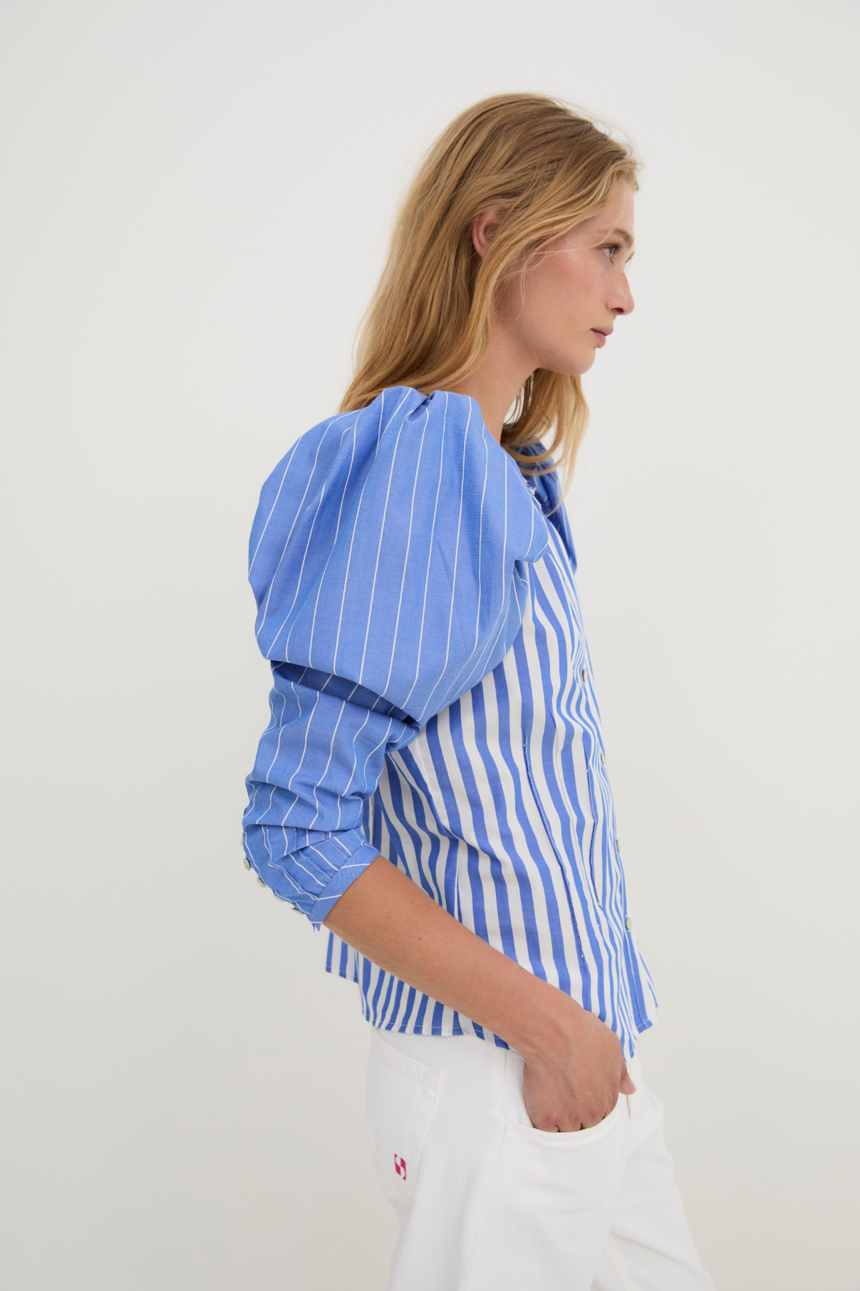 BLOUSE À RAYURES BLEU