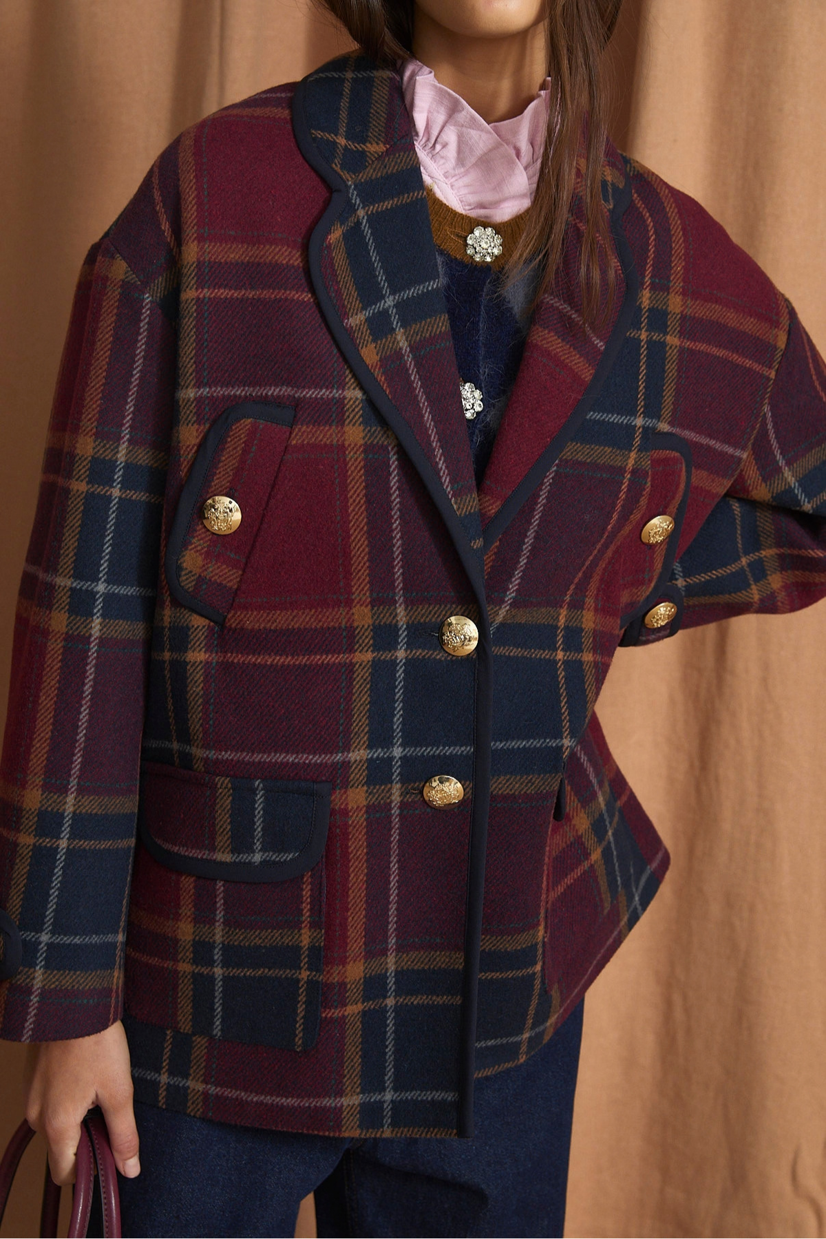 CHAQUETON BOLA MARGARET BURGUNDY