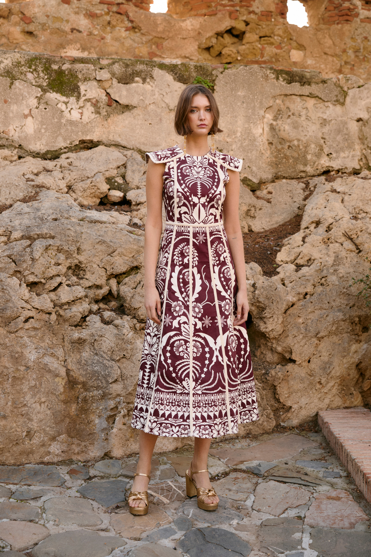 VESTIDO CHRISTIAN ITALIA BURGUNDY