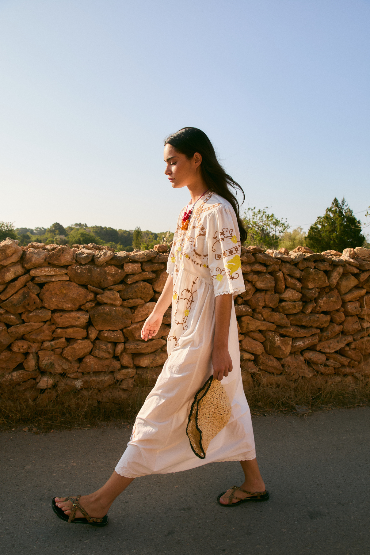 VESTIDO AMAPOLA EMBROIDERY CRUDO