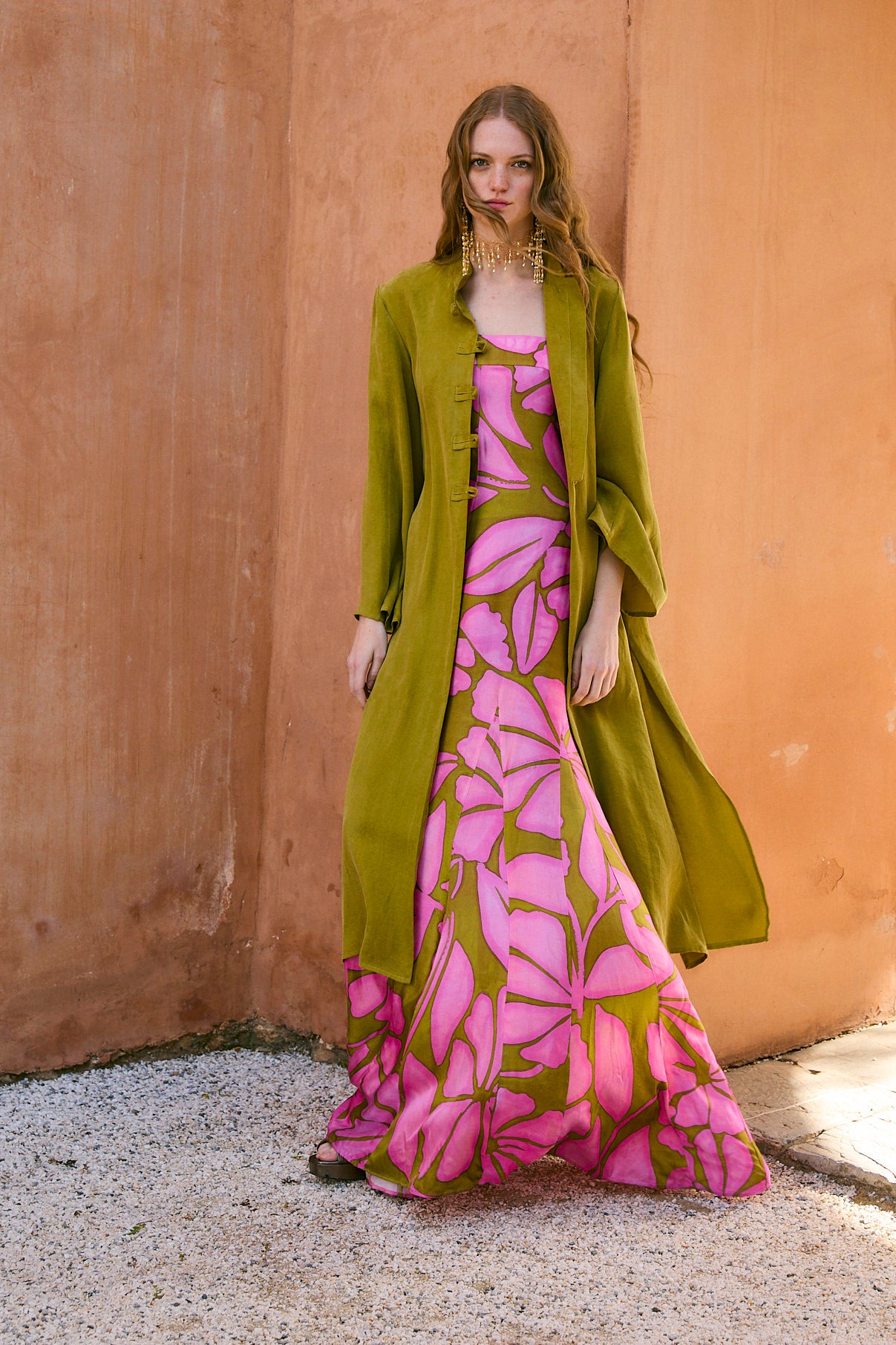 ABRIGO CHINISKI CUPRO OLIVA