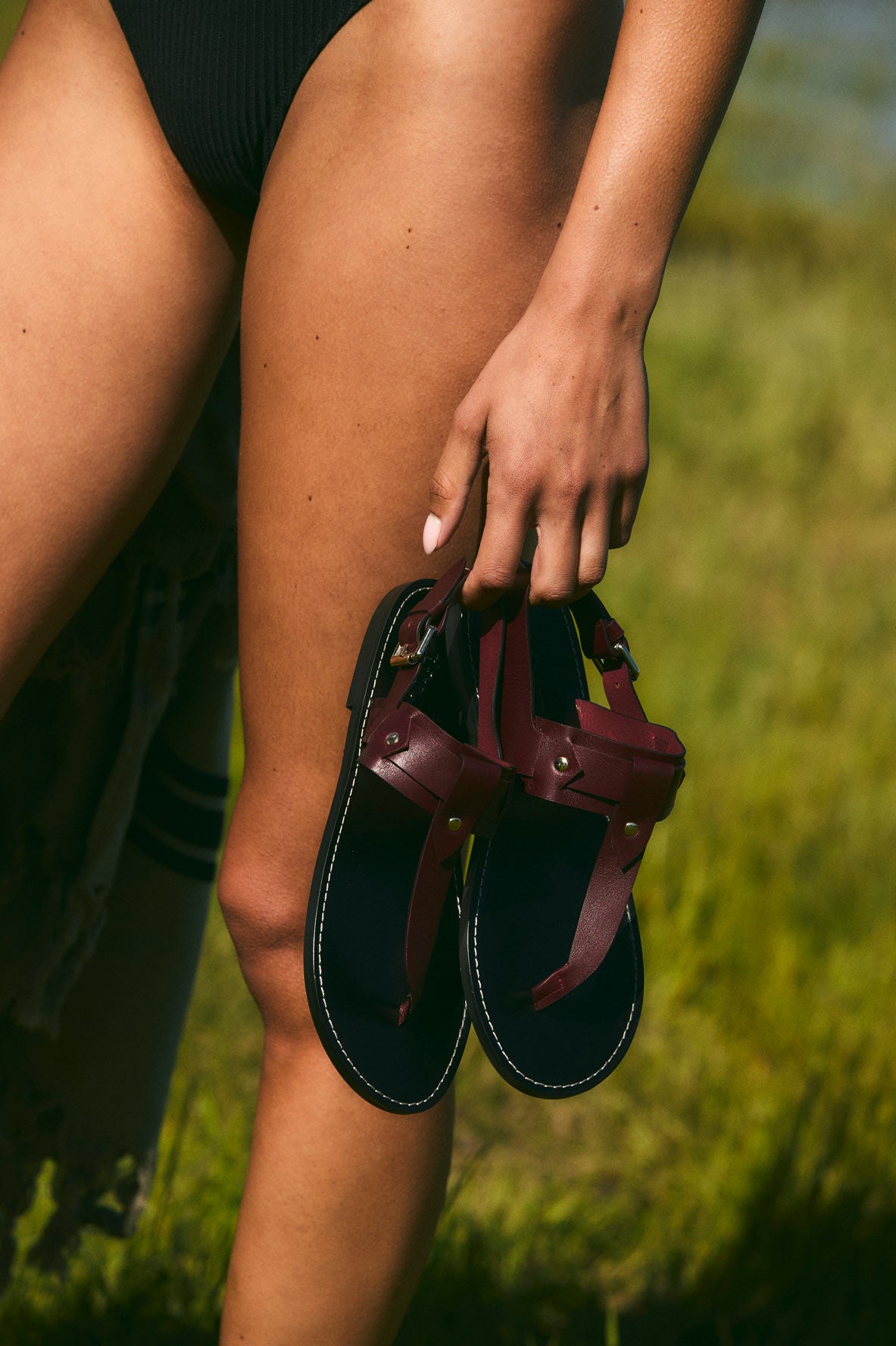 SANDALIA CATALINA PIEL BURGUNDY