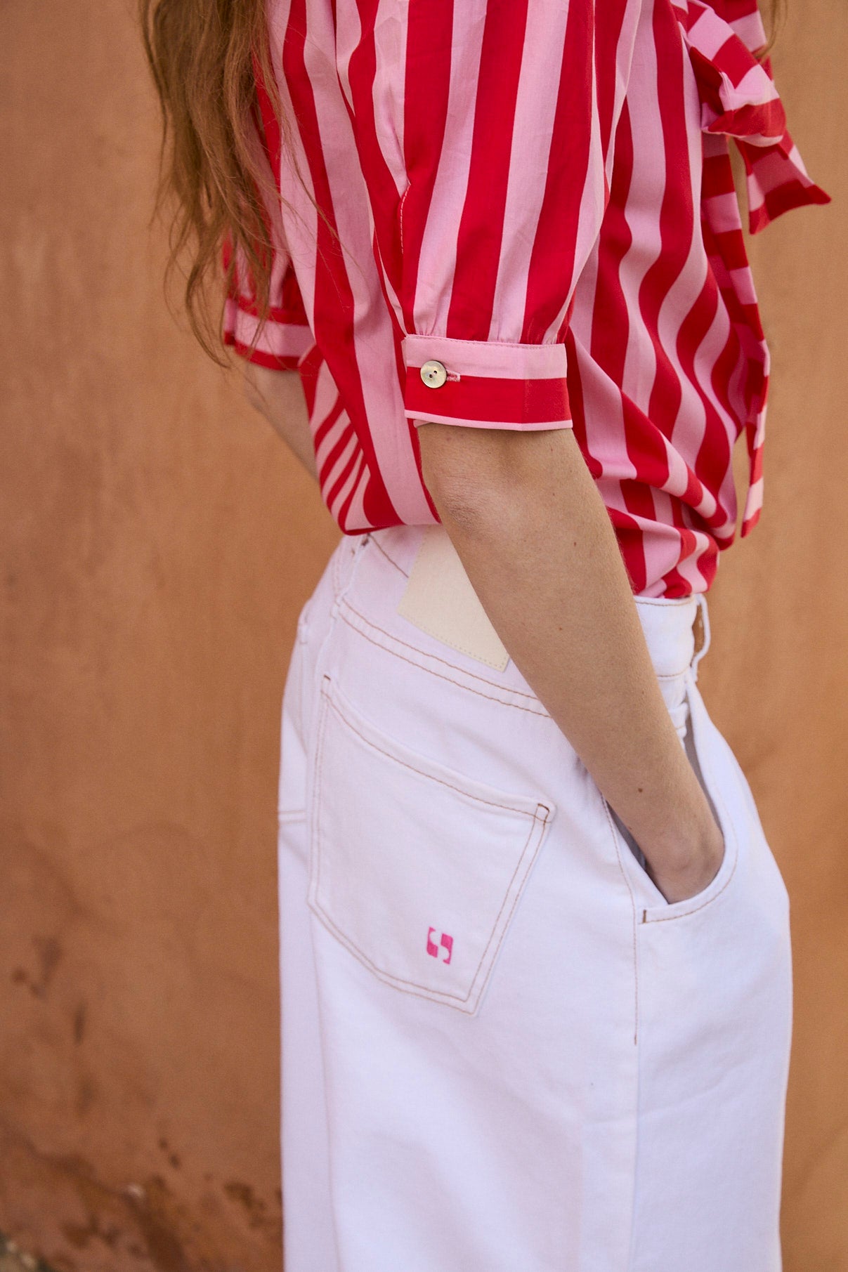 BLUSA LULU RAYAS ROJO